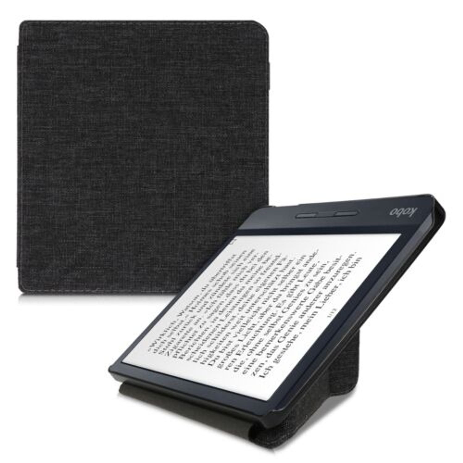 Husa pentru Kobo Libra H2O, Textil, Gri, 52460.19 fotografia produsului