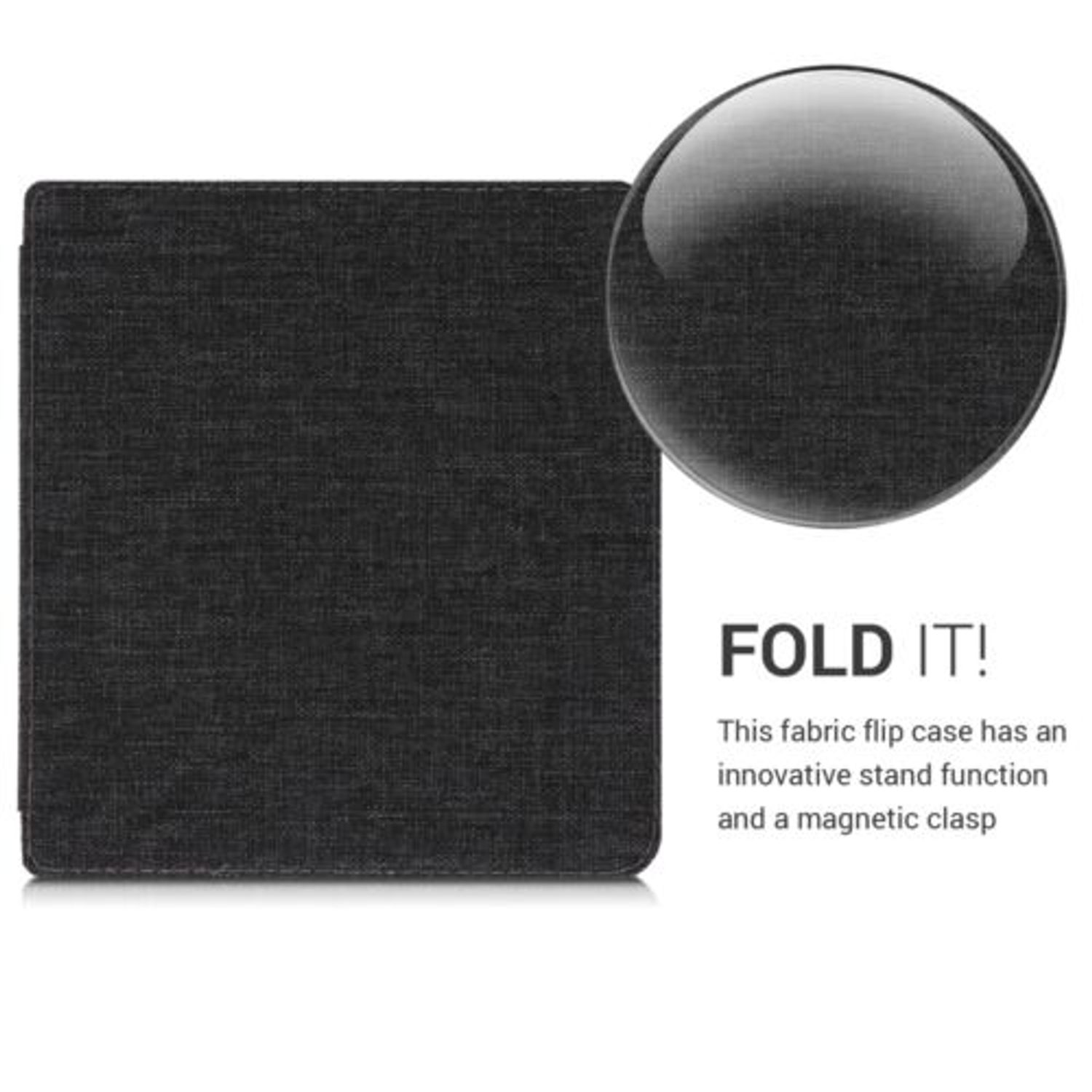 Husa pentru Kobo Libra H2O, Textil, Gri, 52460.19 fotografia produsului View 4 L