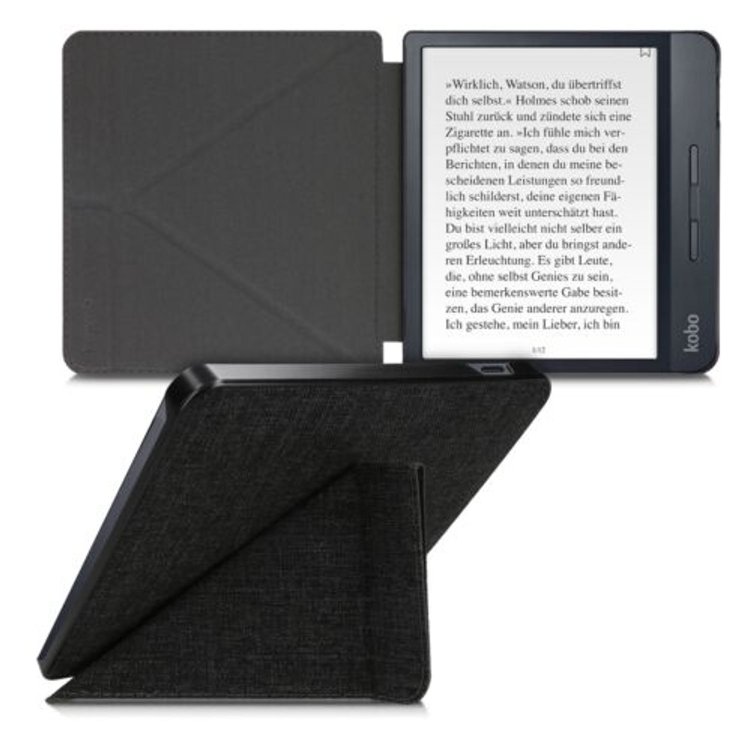 Husa pentru Kobo Libra H2O, Textil, Gri, 52460.19 fotografia produsului View 2 L