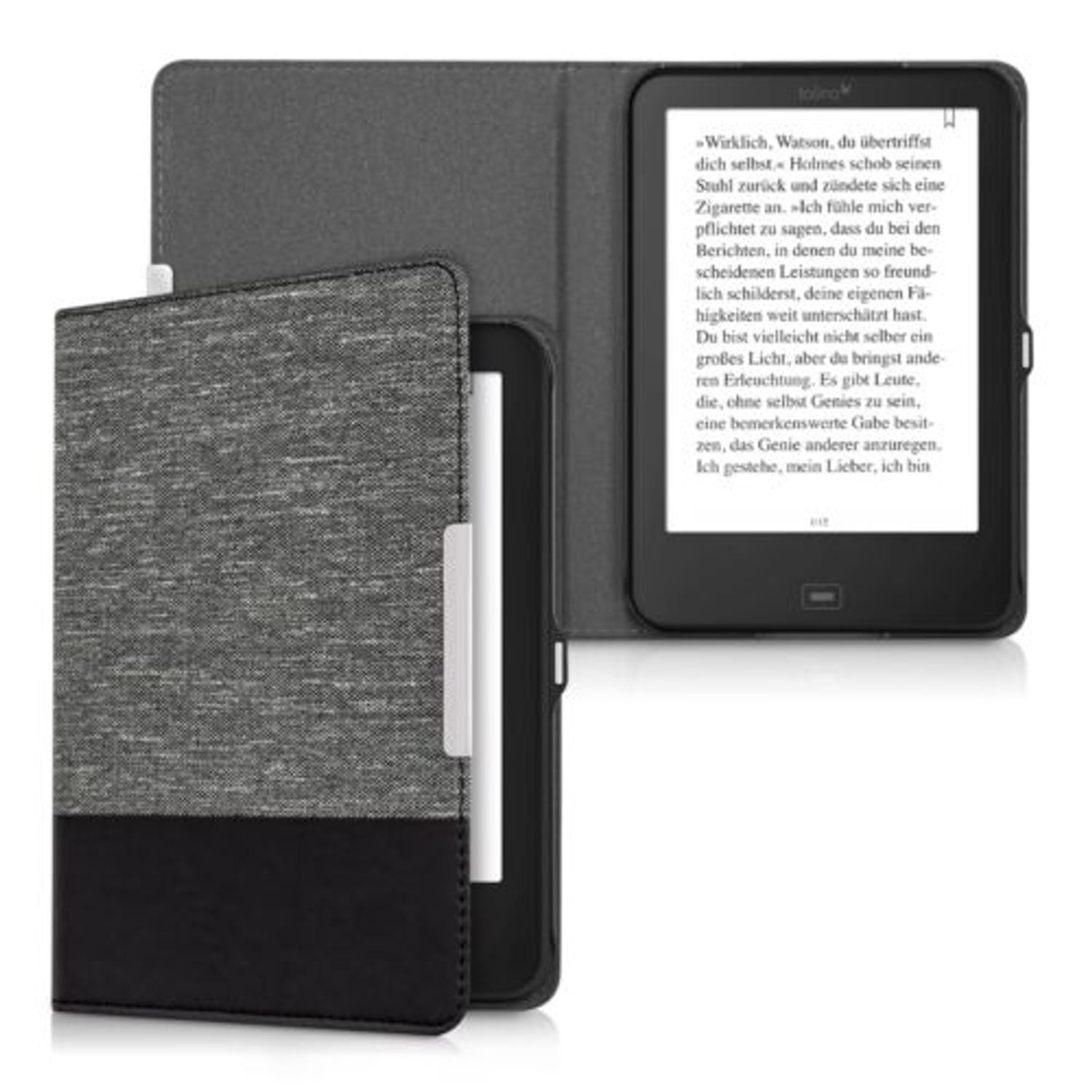 Husa pentru Tolino Shine 2 HD, Textil, Gri, 36167.19 fotografia produsului