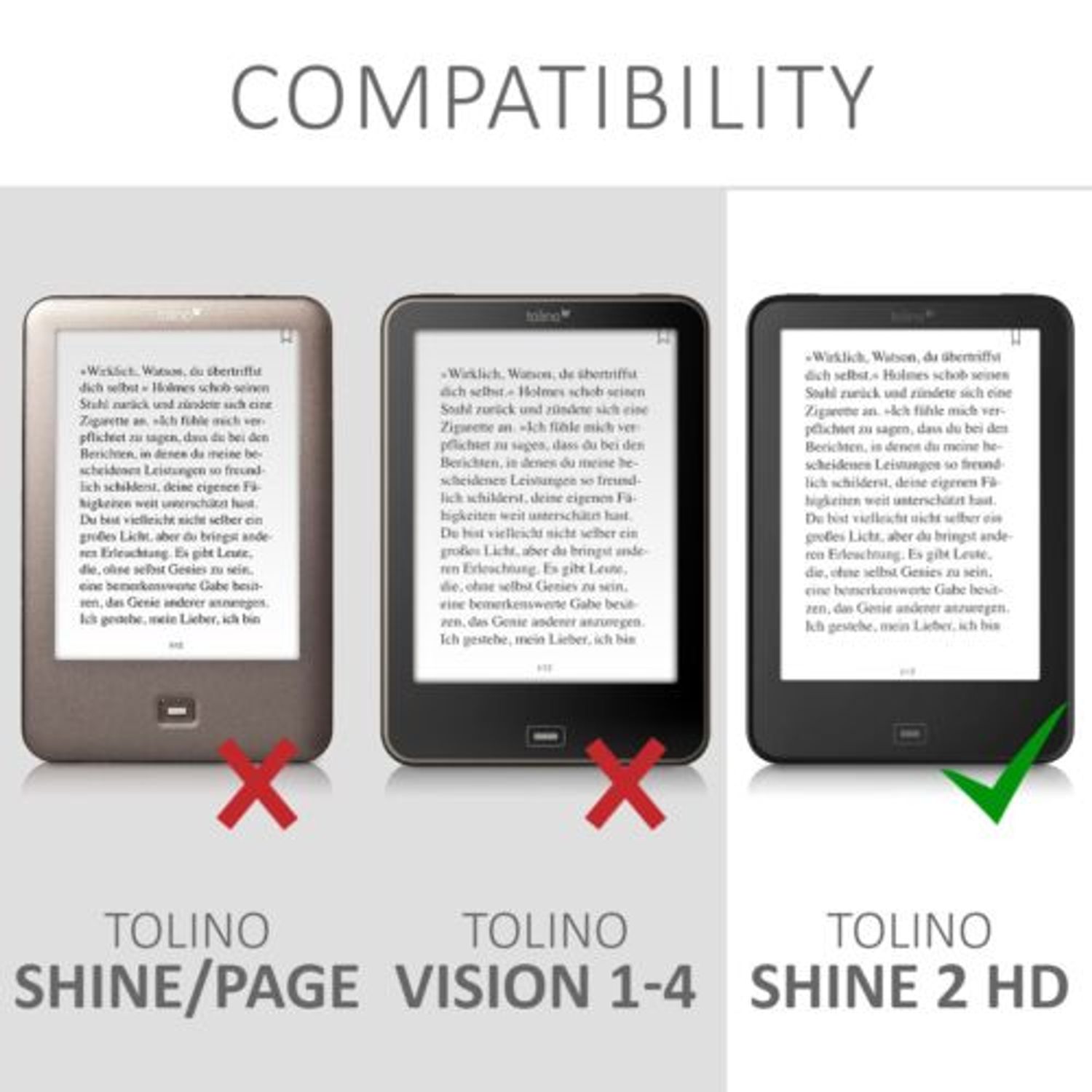 Husa pentru Tolino Shine 2 HD, Textil, Gri, 36167.19 fotografia produsului View 6 L