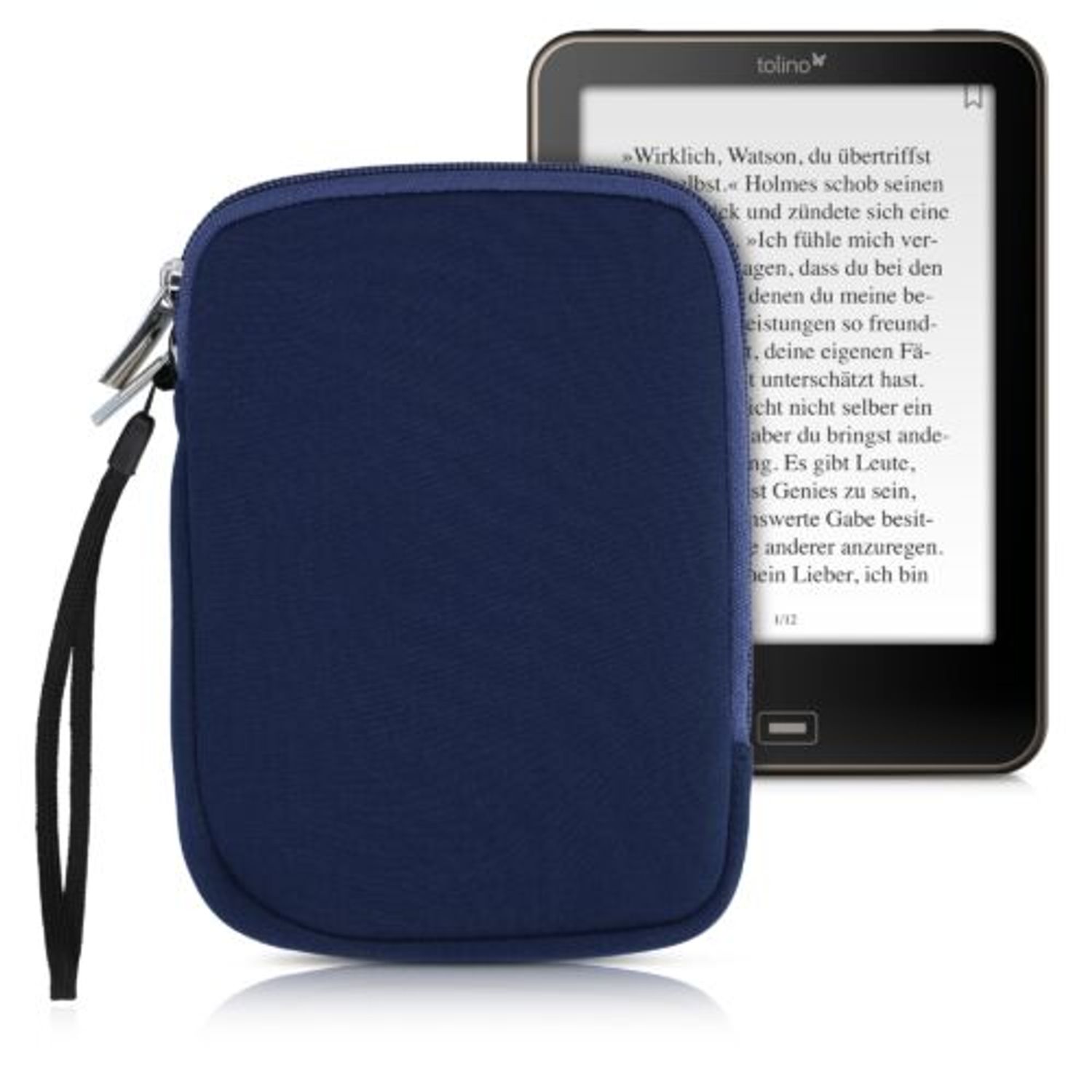 Husa universala pentru eBook reader, Textil, Albastru, 50334.17 fotografia produsului
