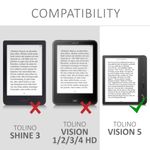 Husa pentru Tolino Vision 5, Textil, Gri, 50910.02 fotografia produsului View 6 S