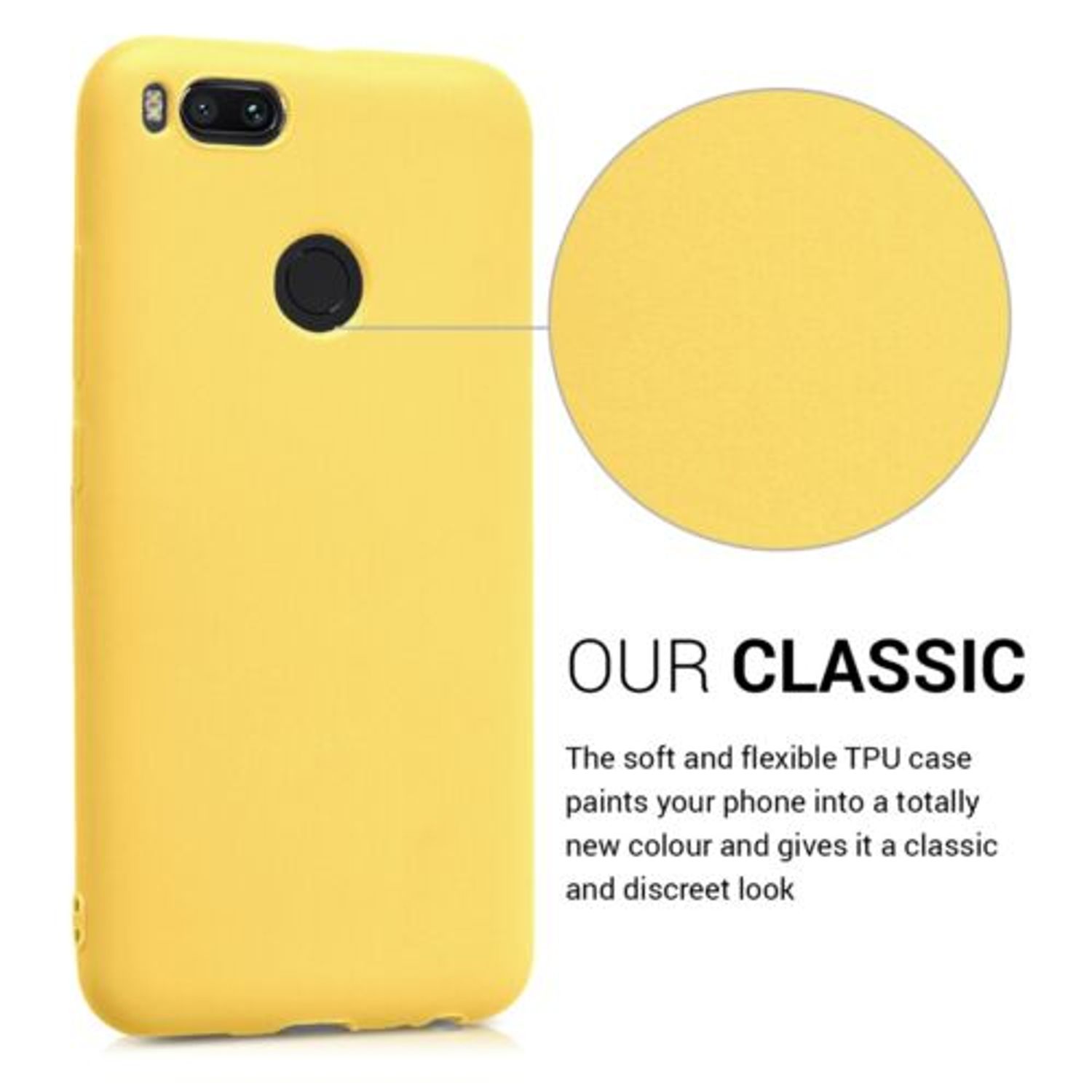 Husa pentru Xiaomi Mi A1, Silicon, Galben, 42838.49 fotografia produsului View 4 L
