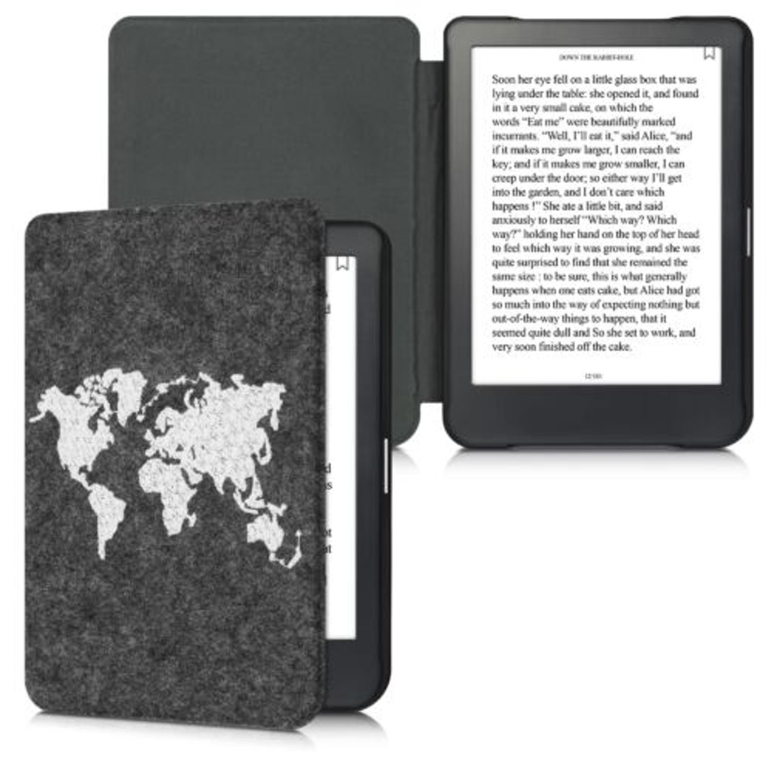 Husa pentru Kobo Clara HD, Textil, Gri, Kwmobile, 56882.01 fotografia produsului View 2 L