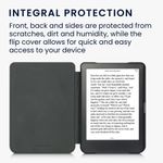 Husa pentru Kobo Clara HD, Textil, Gri, Kwmobile, 56882.01 fotografia produsului View 5 S