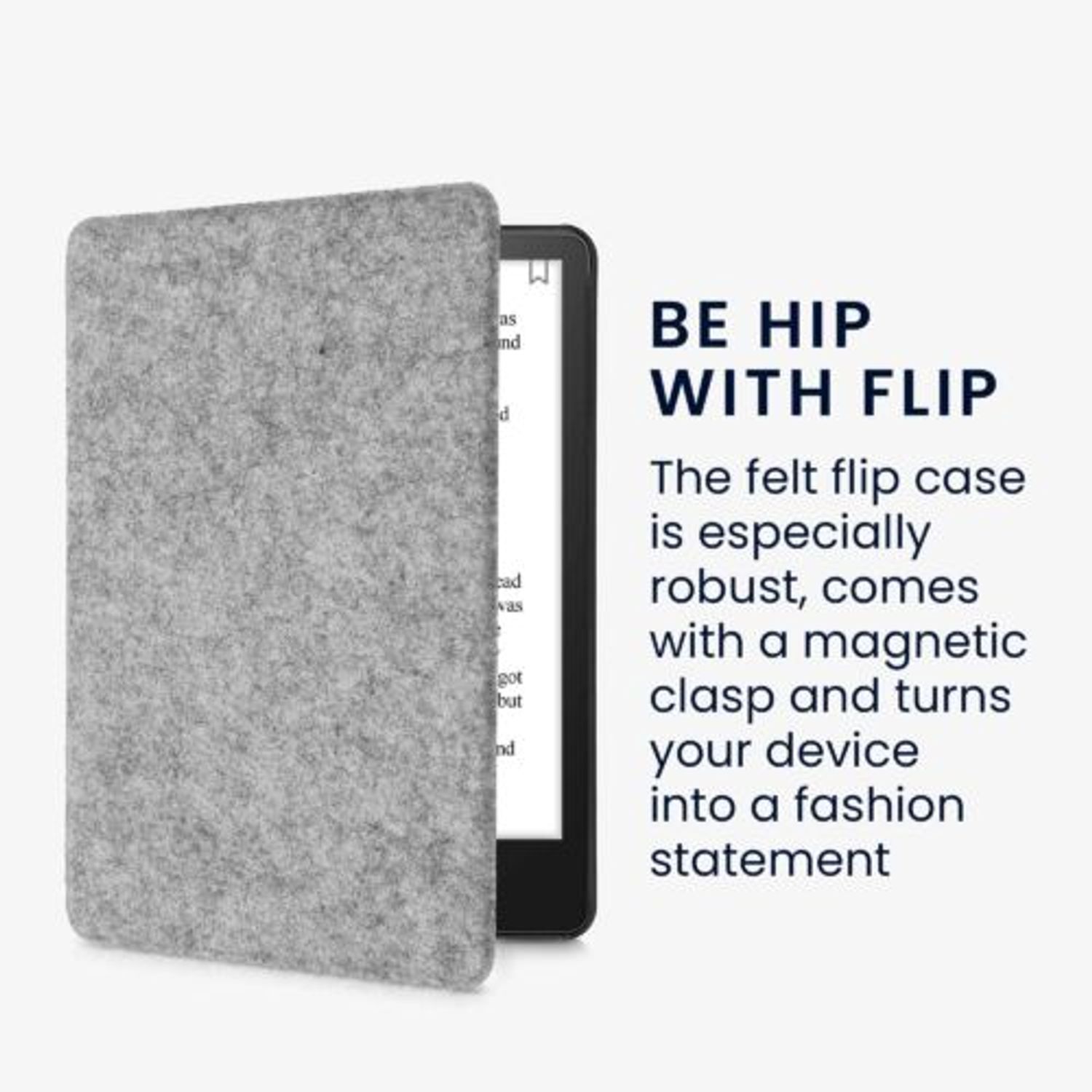 Husa pentru Kindle Paperwhite 11, Textil, Gri, Kwmobile, 56259.25 fotografia produsului View 3 L