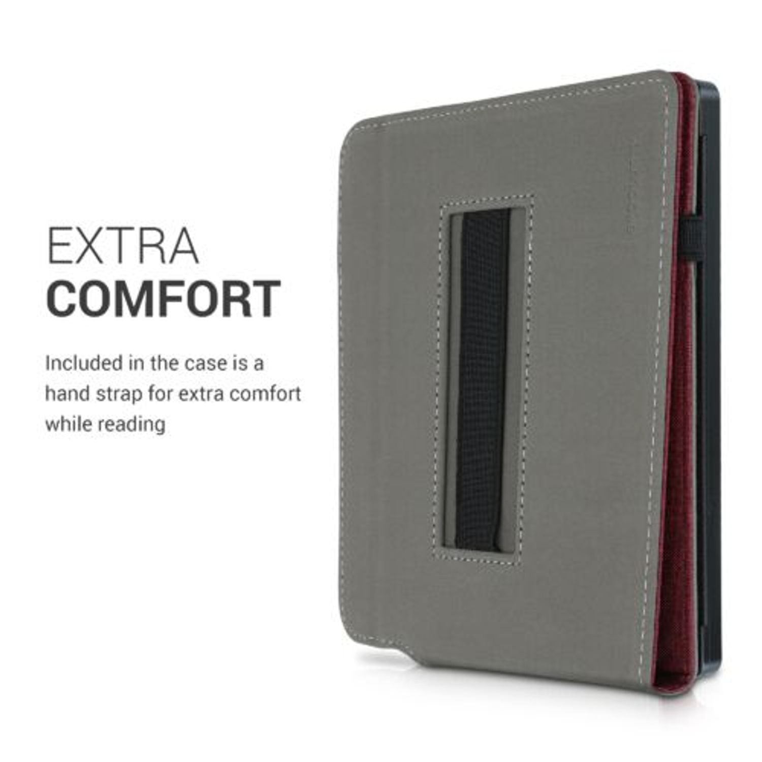 Husa pentru Kobo Libra H2O, Textil, Rosu, Kwmobile, 50301.09 fotografia produsului View 4 L