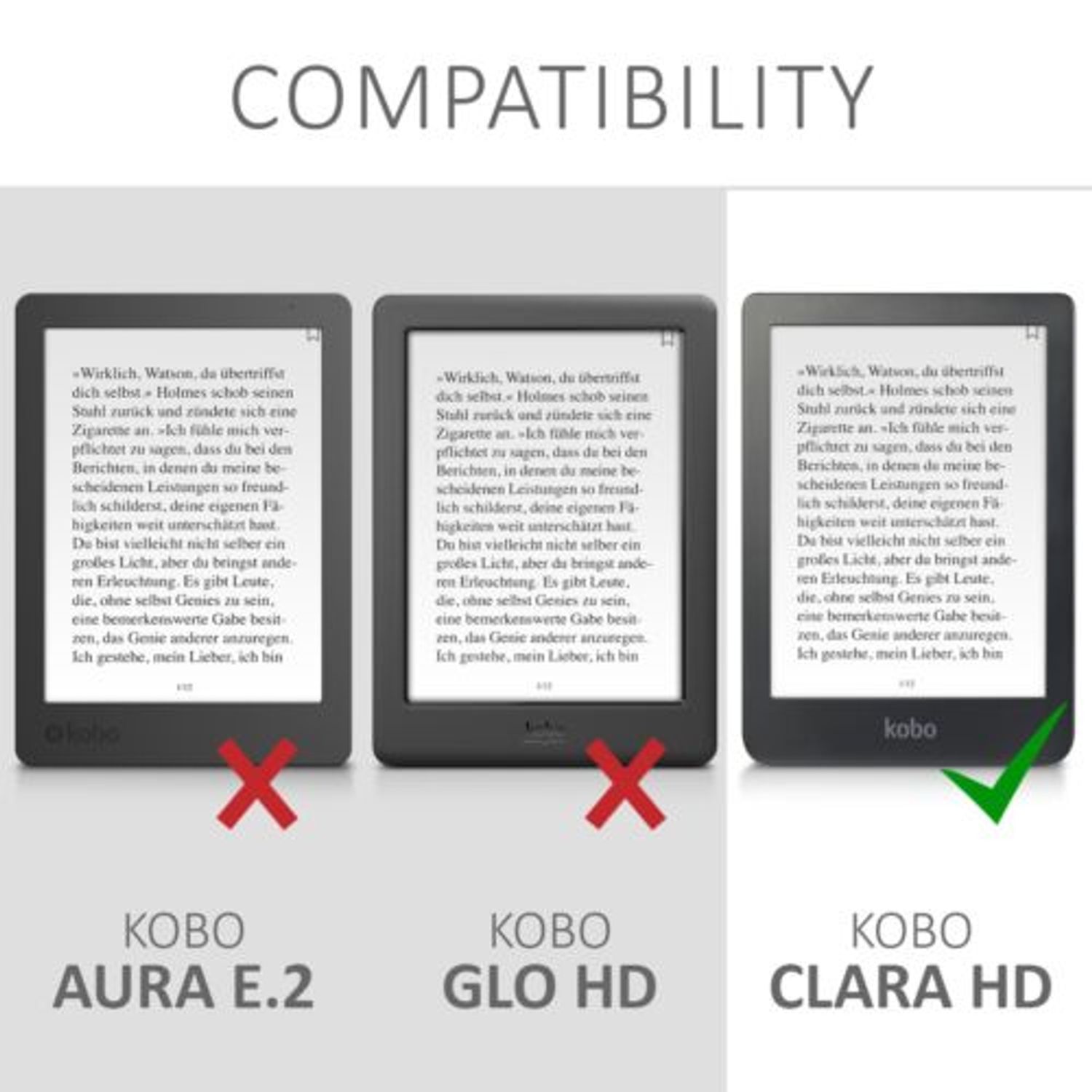 Husa pentru Kobo Clara HD, Textil, Gri, Kwmobile, 48379.22 fotografia produsului View 6 L