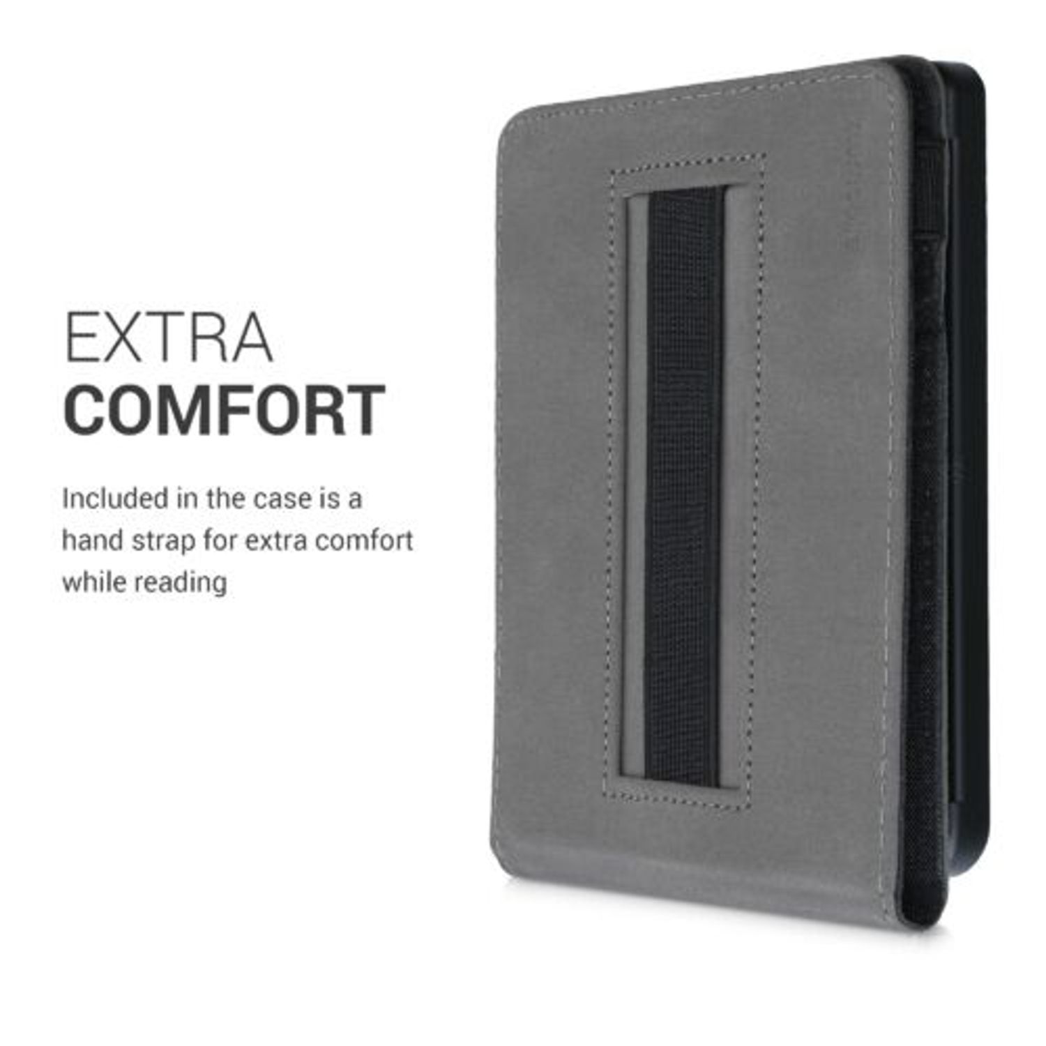 Husa pentru Kobo Clara HD, Textil, Gri, Kwmobile, 48379.01 fotografia produsului View 4 L