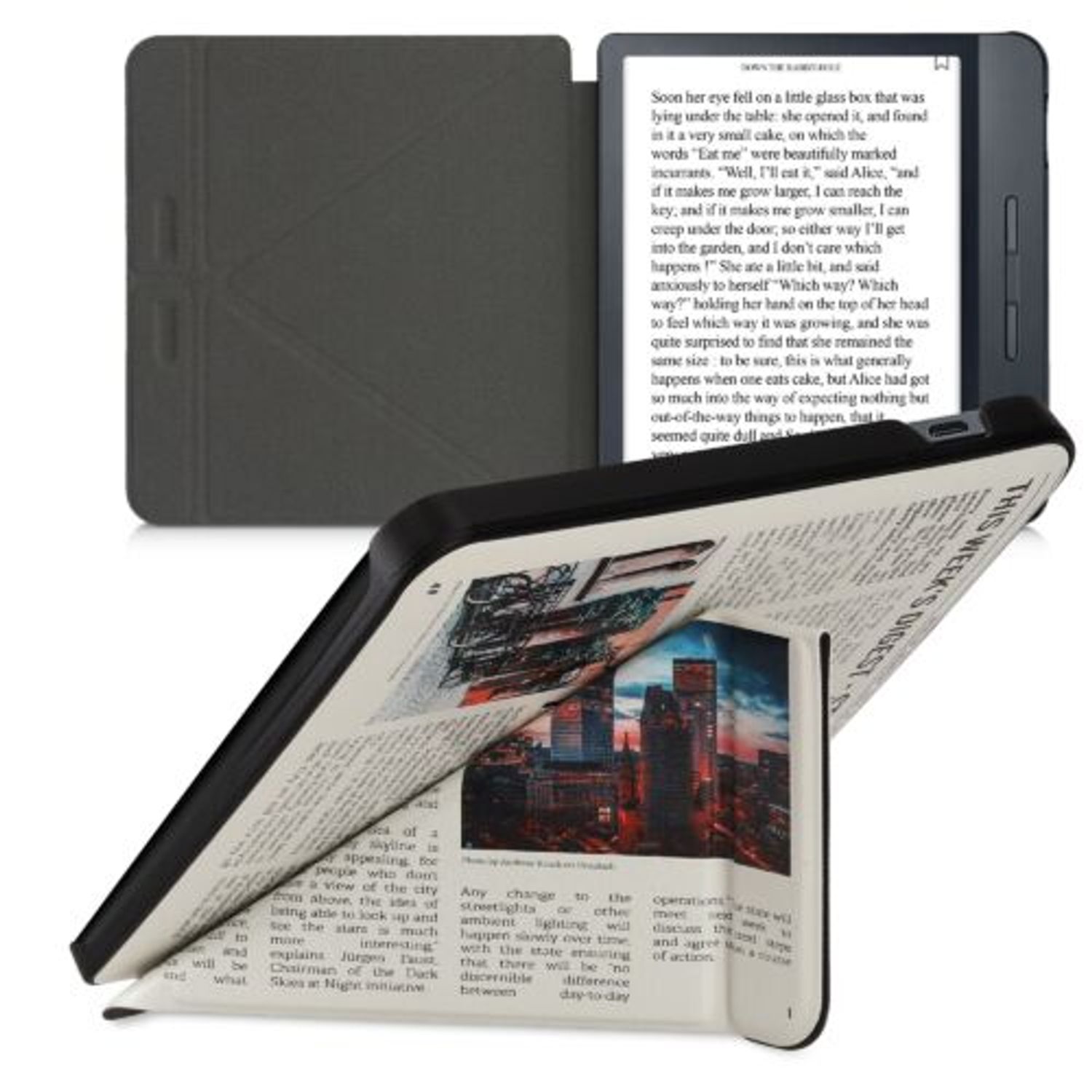 Husa pentru Kobo Libra H2O, Piele ecologica, Multicolor, Kwmobile, 50540.30 fotografia produsului View 2 L