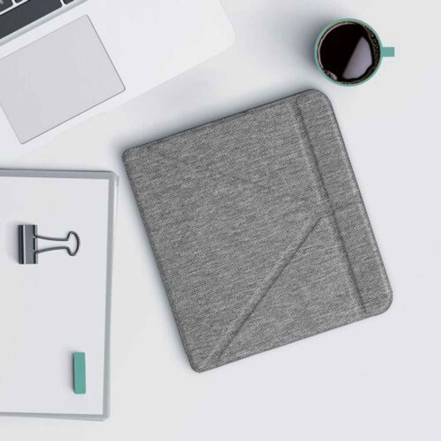 Husa pentru Kobo Libra H2O, Textil, Gri, Kwmobile, 52460.25 fotografia produsului View 2 L