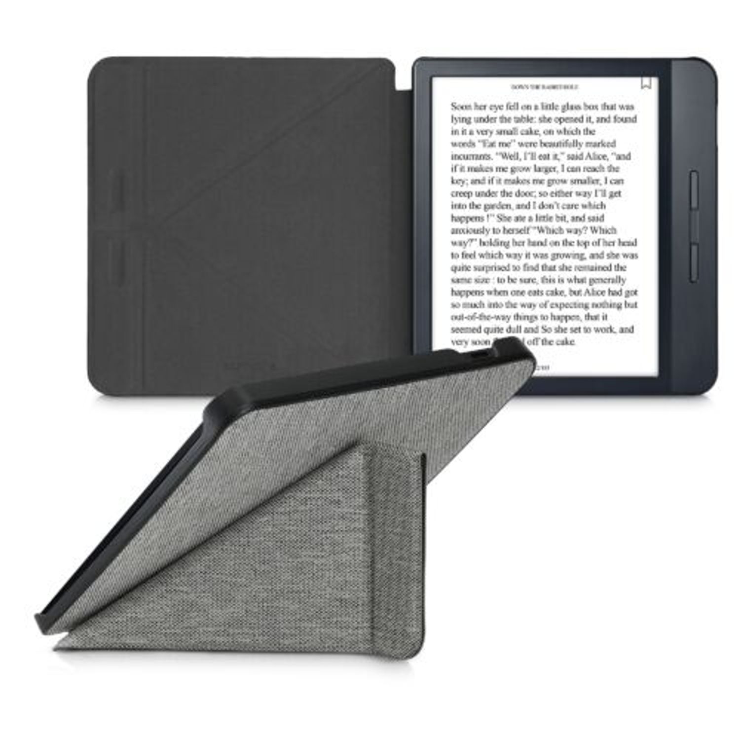 Husa pentru Kobo Libra H2O, Textil, Gri, Kwmobile, 52460.25 fotografia produsului View 10 L