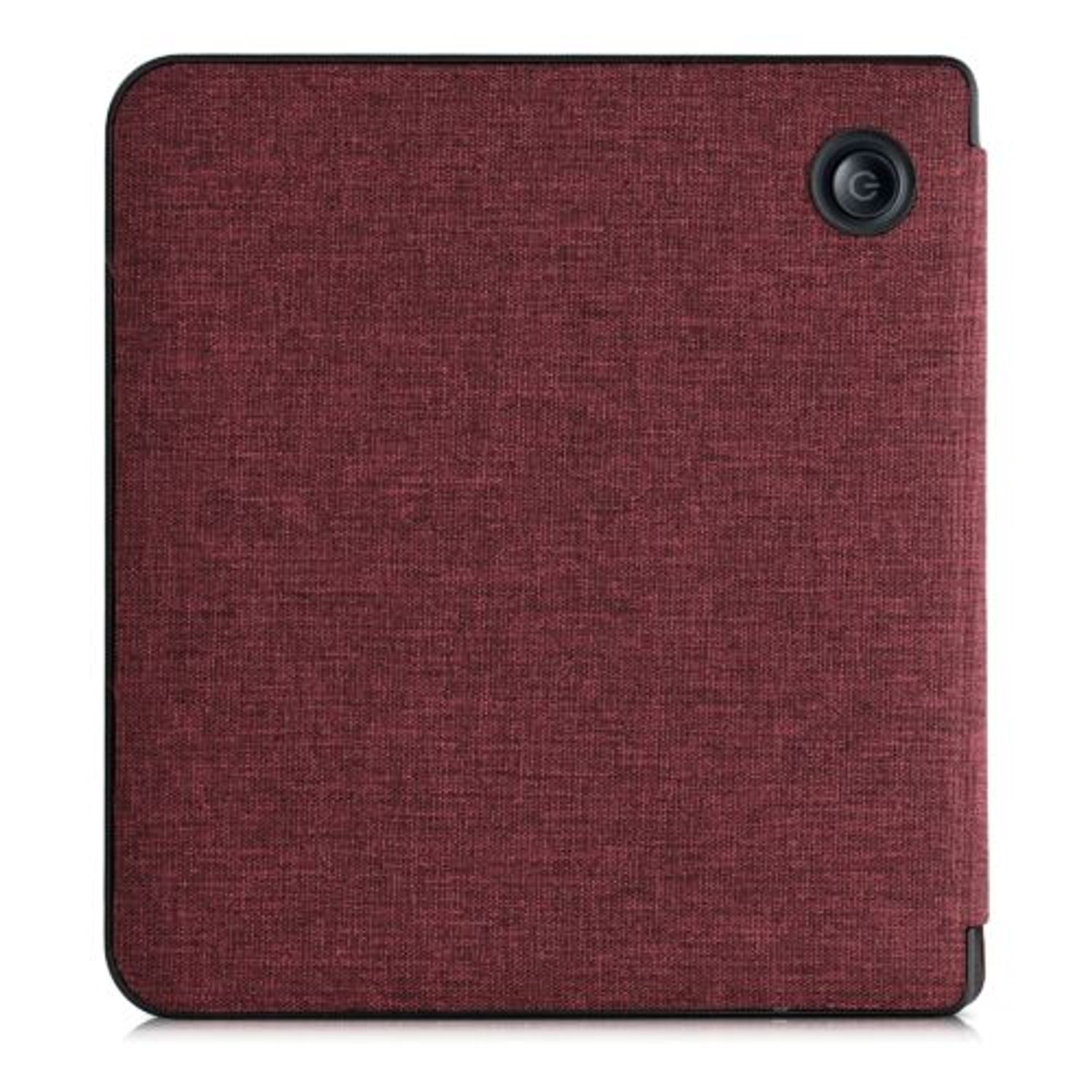 Husa pentru Kobo Libra H2O, Textil, Rosu, Kwmobile, 52460.09 fotografia produsului View 5 L