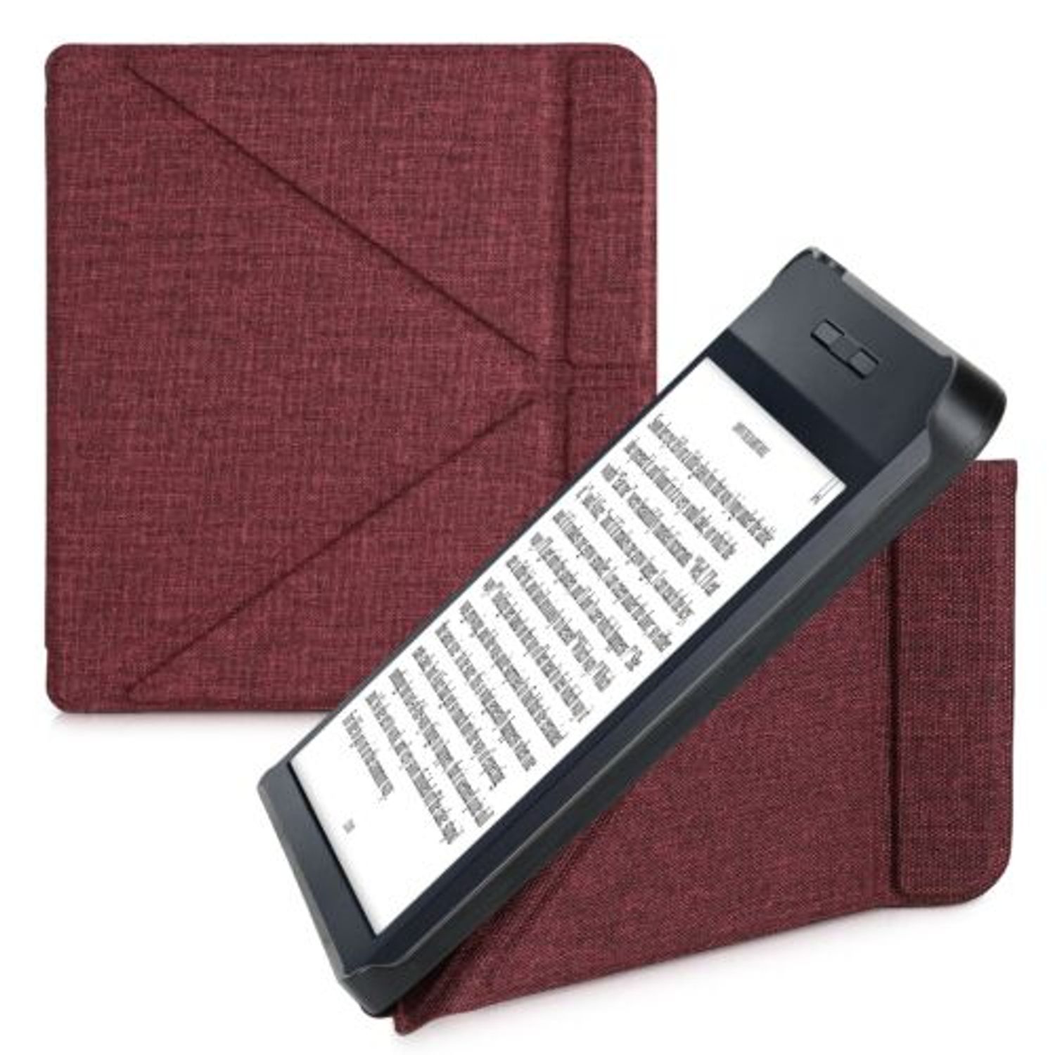 Husa pentru Kobo Libra H2O, Textil, Rosu, Kwmobile, 52460.09 fotografia produsului