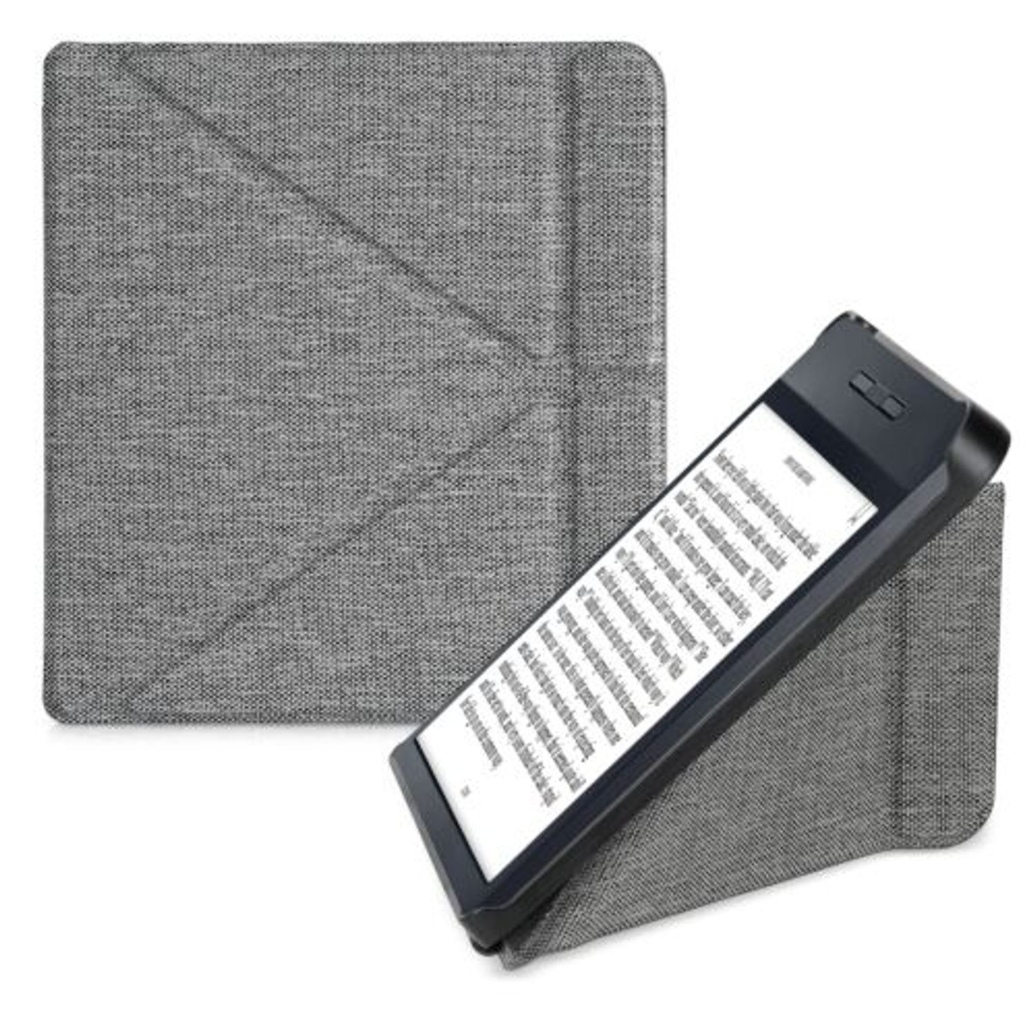 Husa pentru Kobo Libra H2O, Textil, Gri, Kwmobile, 52460.25 fotografia produsului