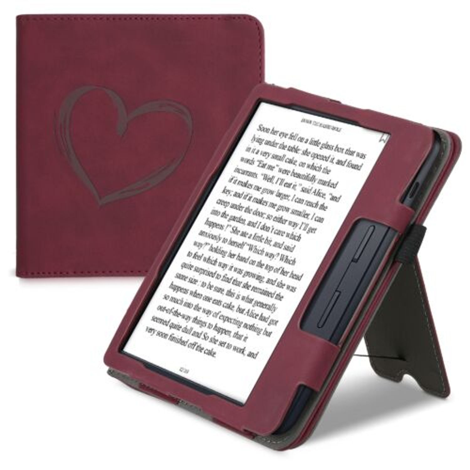 Husa pentru Kobo Libra H2O, Piele ecologica, Rosu, Kwmobile, 56875.01 fotografia produsului