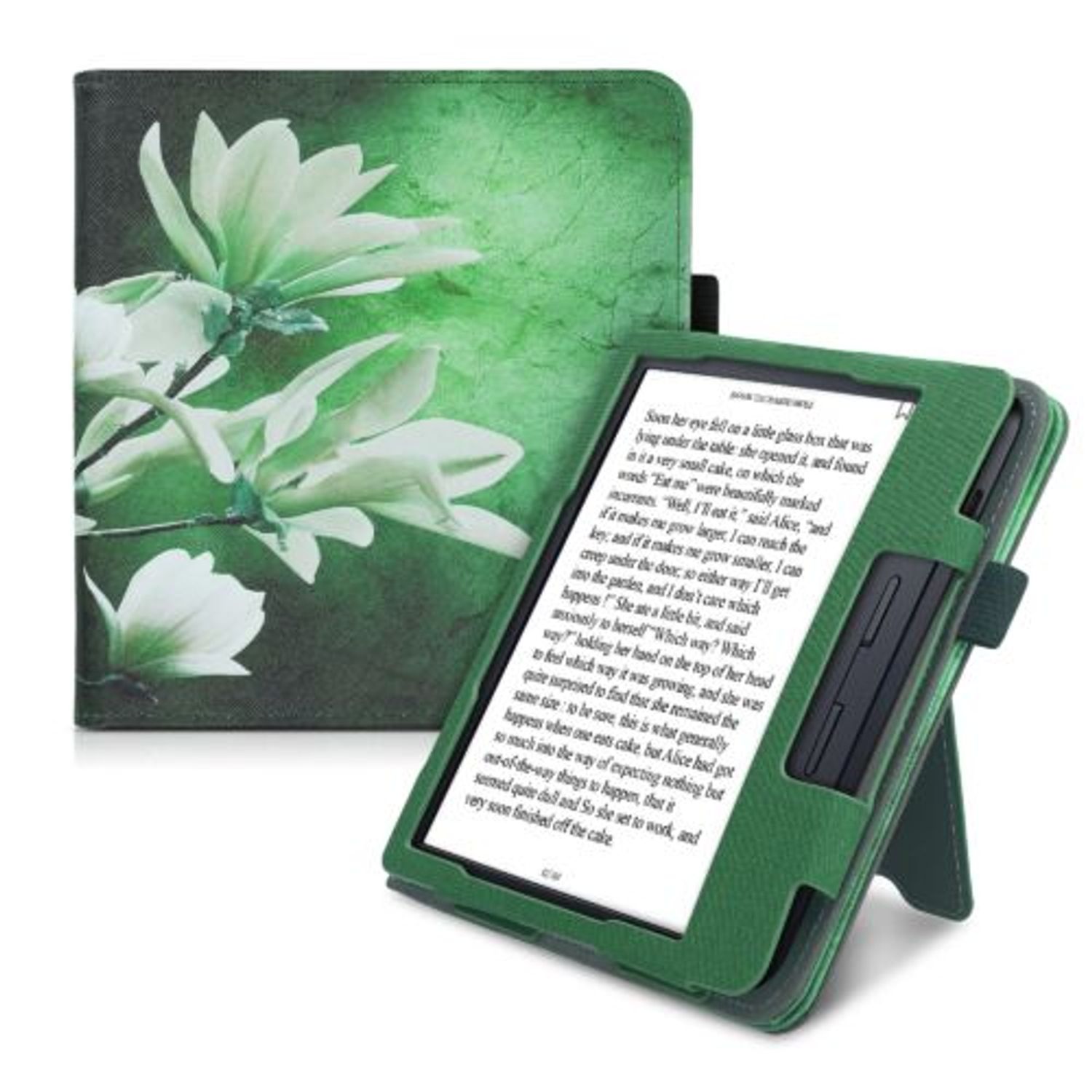Husa pentru Kobo Libra H2O, Piele ecologica, Verde, Kwmobile, 50319.19 fotografia produsului