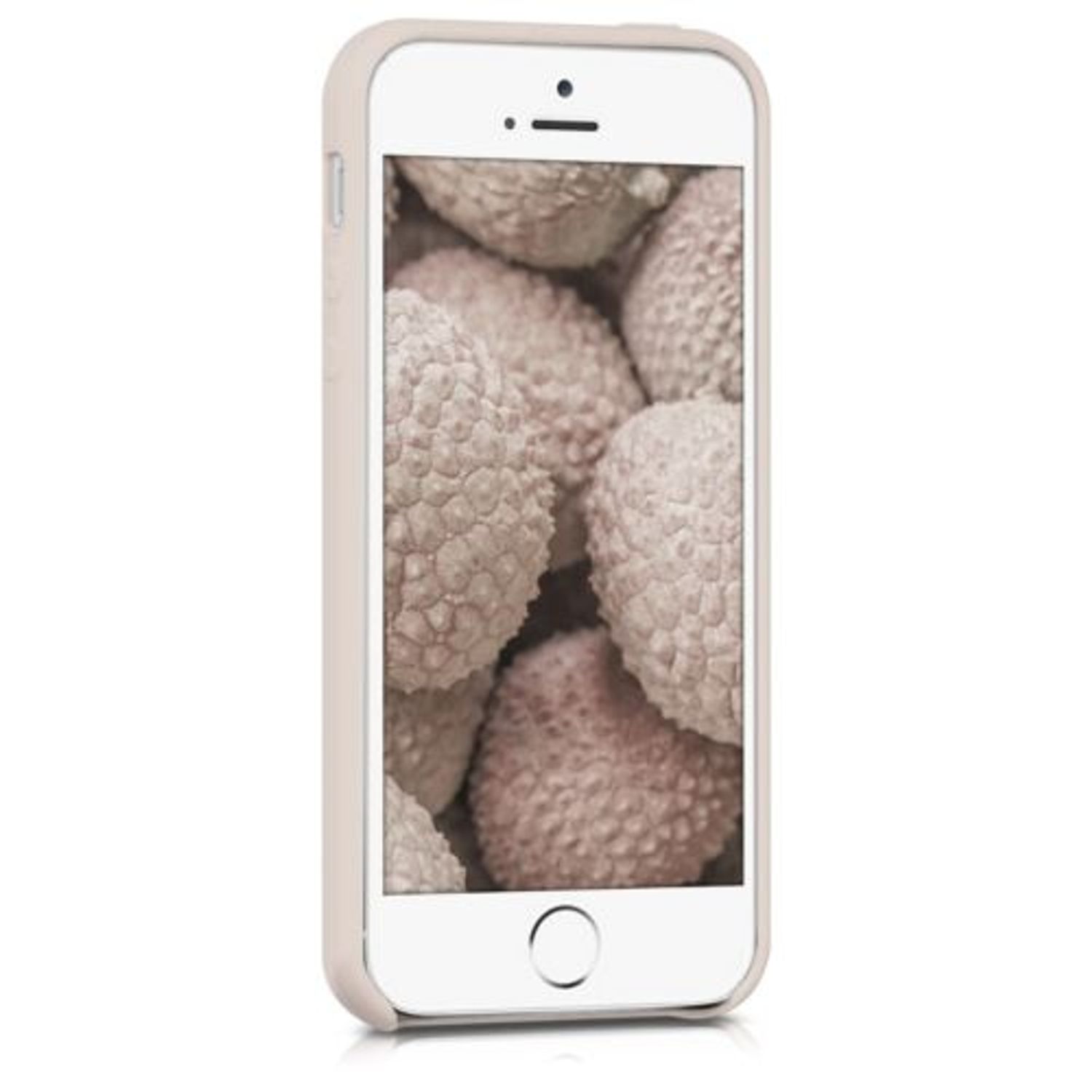 Husa pentru Apple iPhone 5/iPhone 5s/iPhone SE, Silicon, Bej, 42766.96 fotografia produsului View 3 L