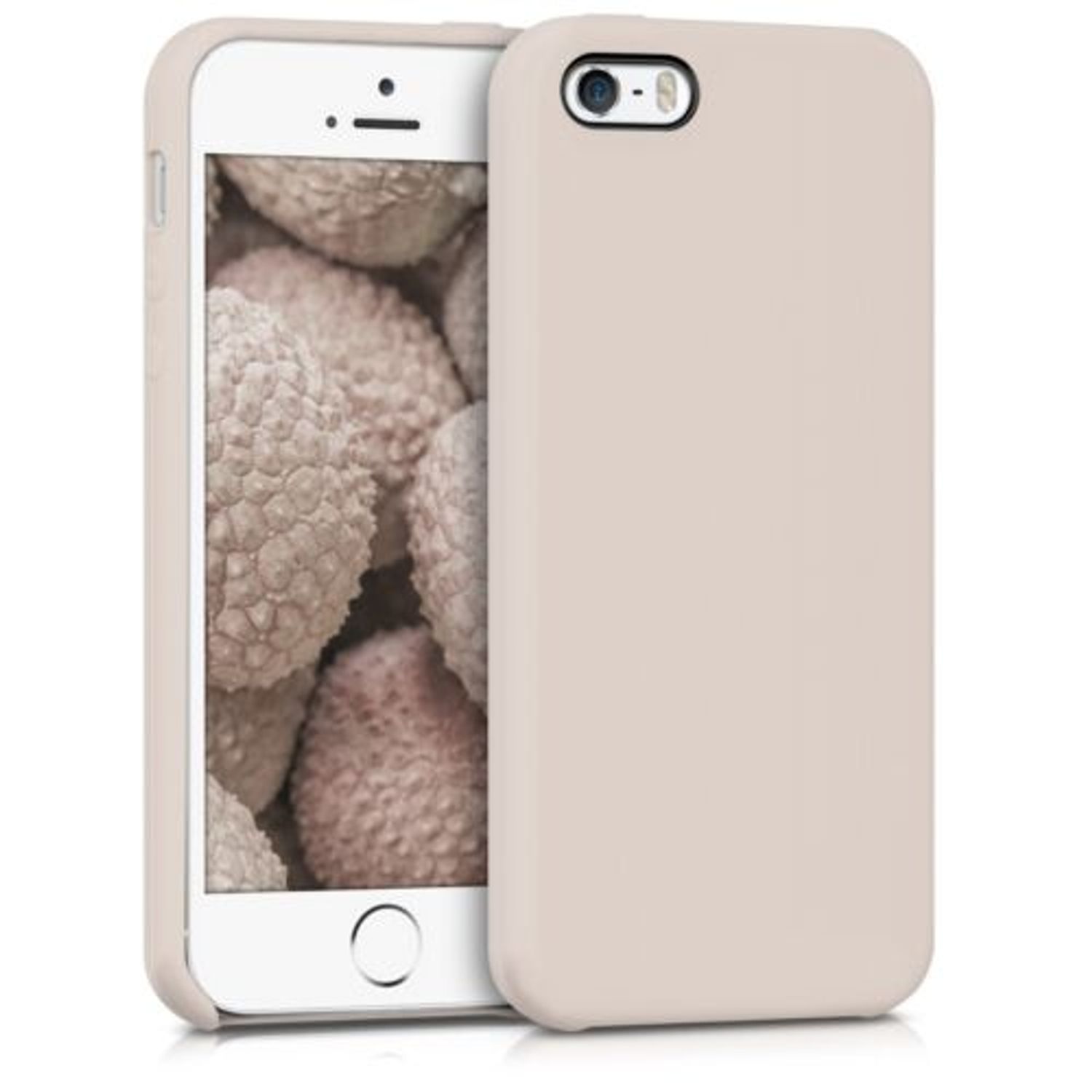 Husa pentru Apple iPhone 5/iPhone 5s/iPhone SE, Silicon, Bej, 42766.96 fotografia produsului