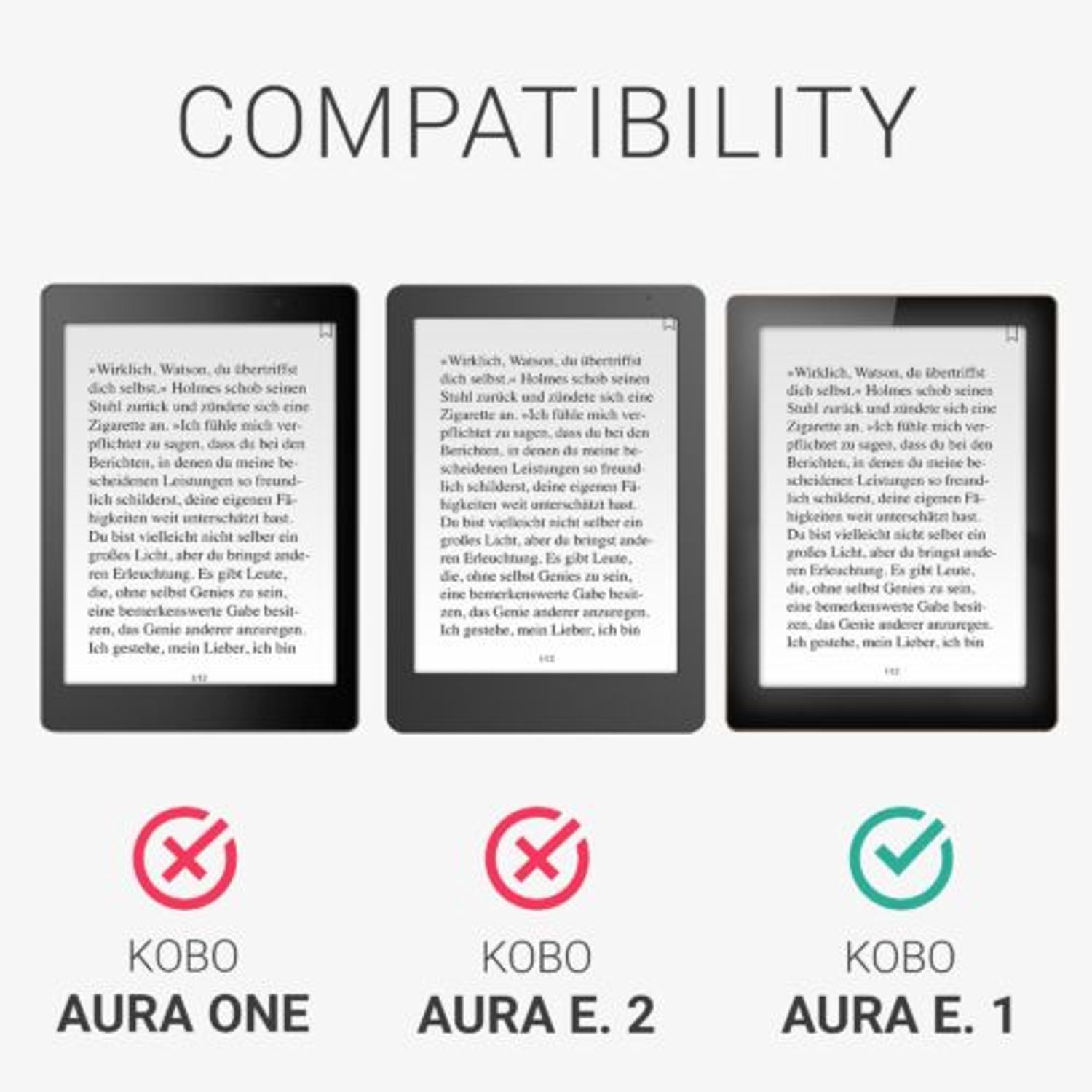 Husa pentru Kobo Aura Edition 1, Textil, Gri, Kwmobile, 54136.19 fotografia produsului View 3 L
