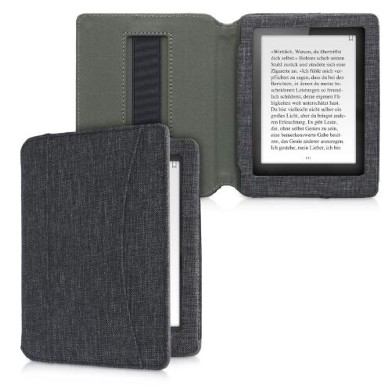 Husa pentru Kobo Aura Edition 1, Textil, Gri, Kwmobile, 54136.19 fotografia produsului View 2 L