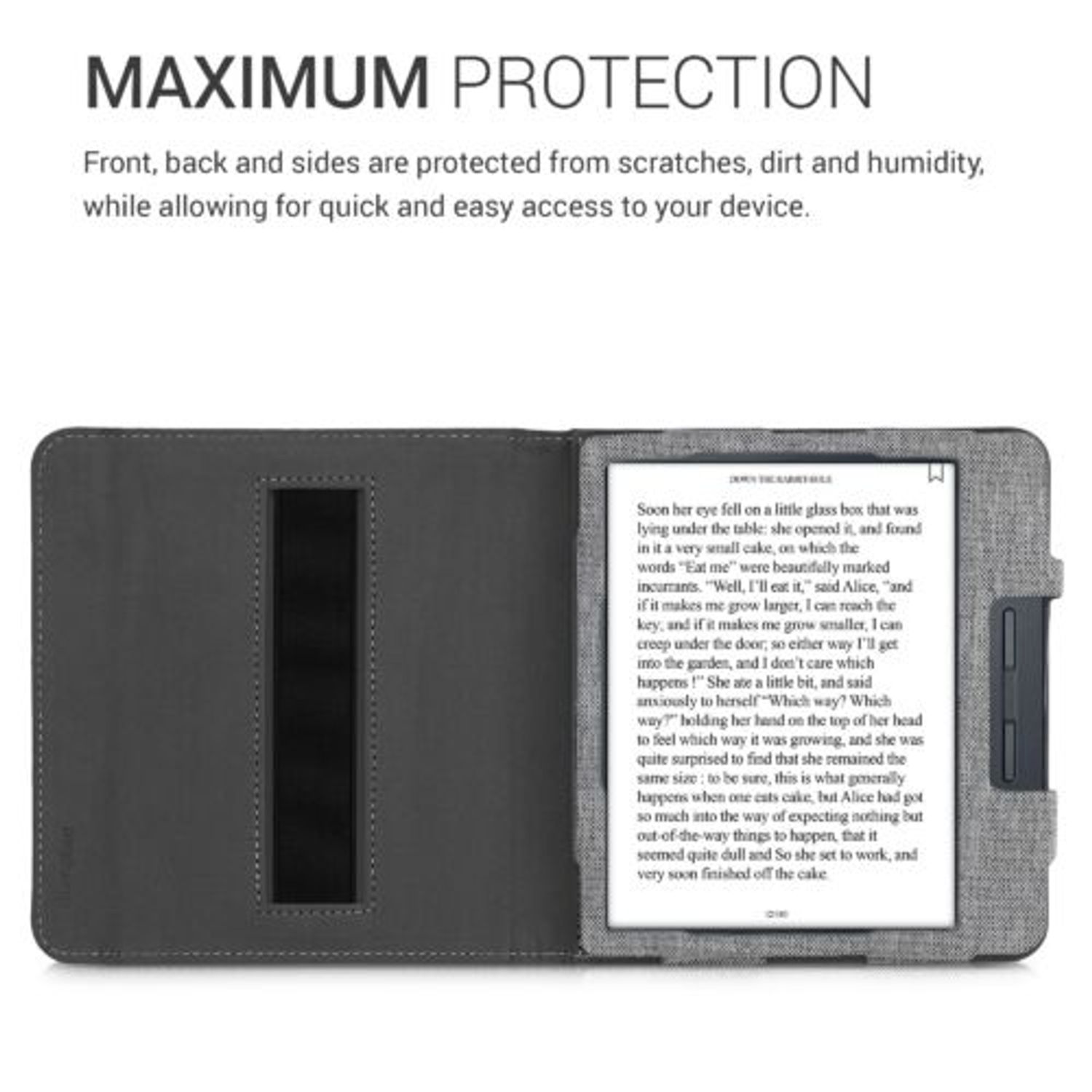 Husa pentru Kobo Libra H2O, Textil, Gri, Kwmobile, 52977.25 fotografia produsului View 5 L
