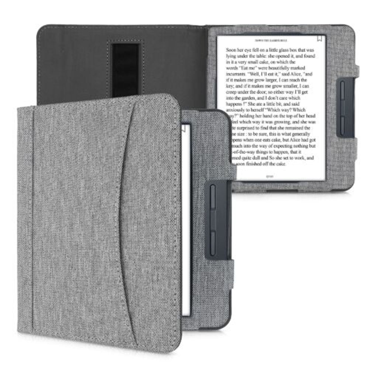 Husa pentru Kobo Libra H2O, Textil, Gri, Kwmobile, 52977.25 fotografia produsului View 2 L