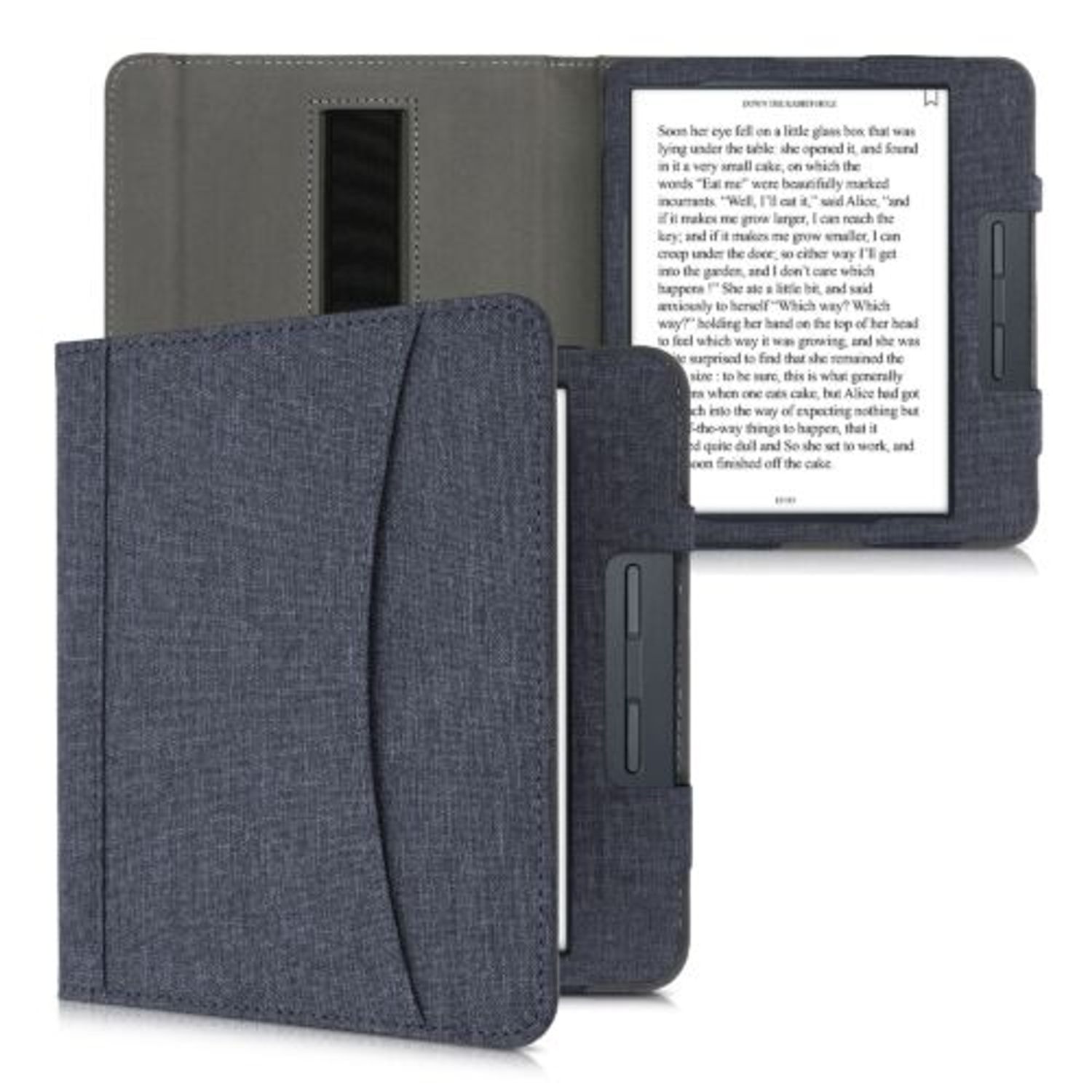 Husa pentru Kobo Libra H2O, Textil, Albastru, Kwmobile, 52977.17 fotografia produsului View 2 L