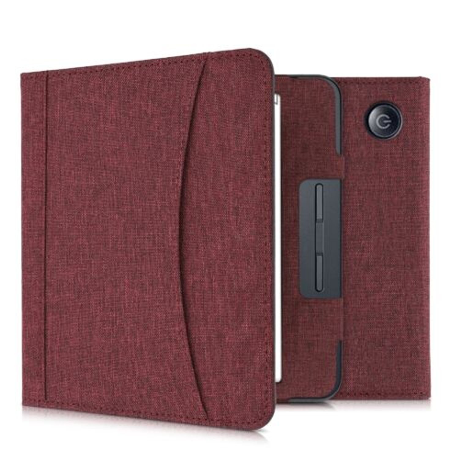 Husa pentru Kobo Libra H2O, Textil, Rosu, Kwmobile, 52977.09 fotografia produsului