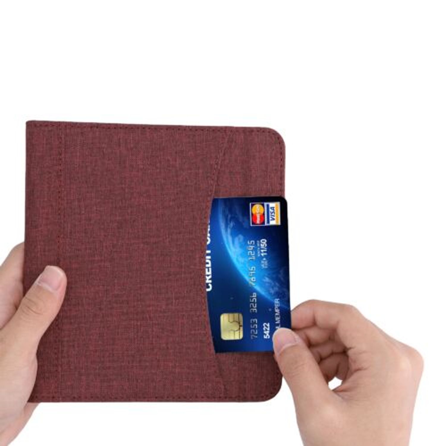 Husa pentru Kobo Libra H2O, Textil, Rosu, Kwmobile, 52977.09 fotografia produsului View 8 L