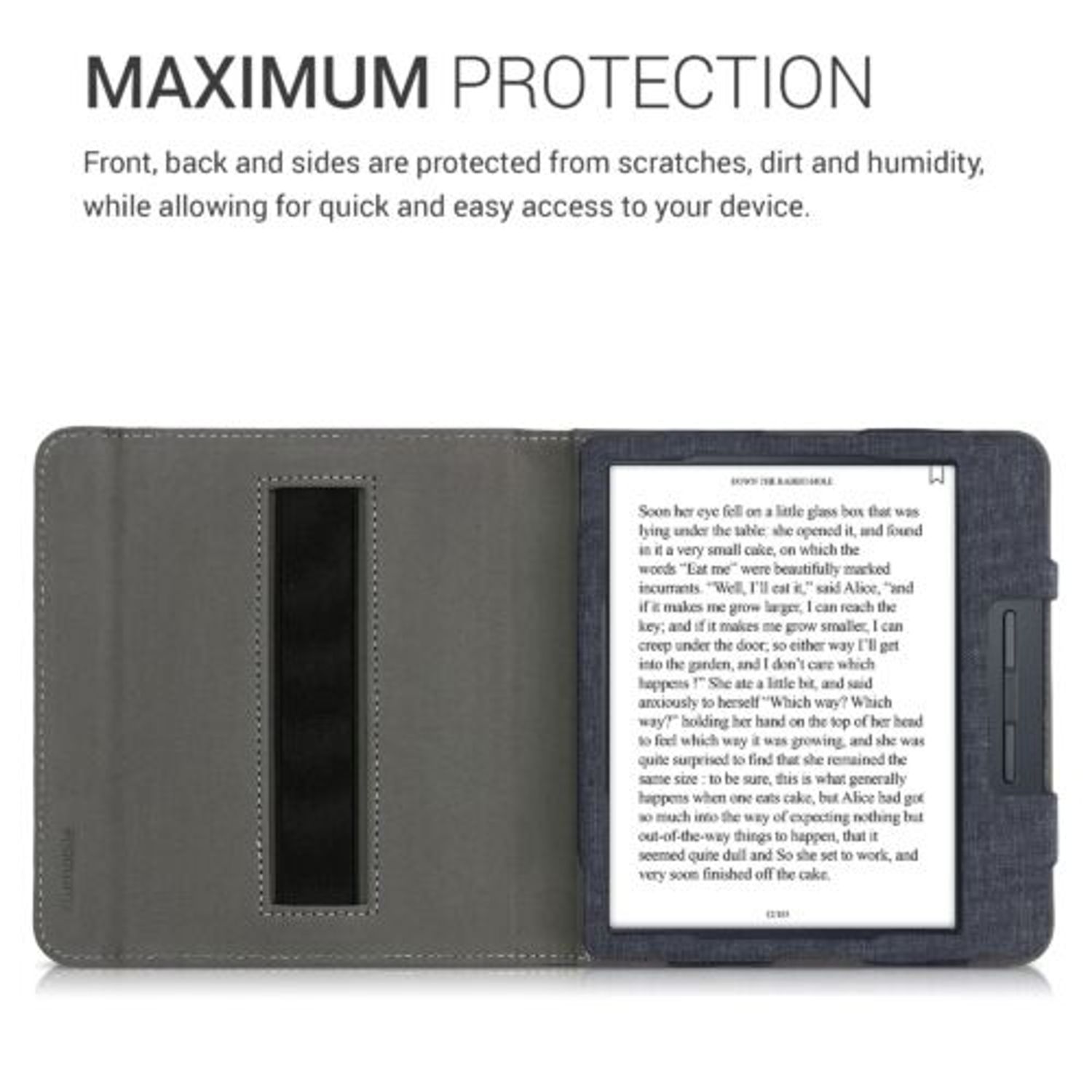 Husa pentru Kobo Libra H2O, Textil, Albastru, Kwmobile, 52977.17 fotografia produsului View 5 L