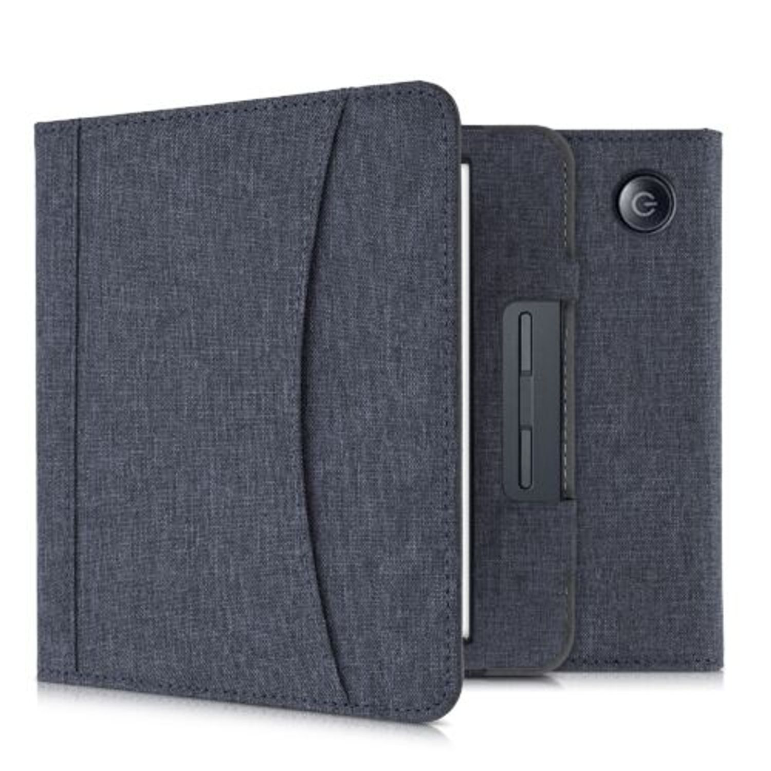 Husa pentru Kobo Libra H2O, Textil, Albastru, Kwmobile, 52977.17 fotografia produsului