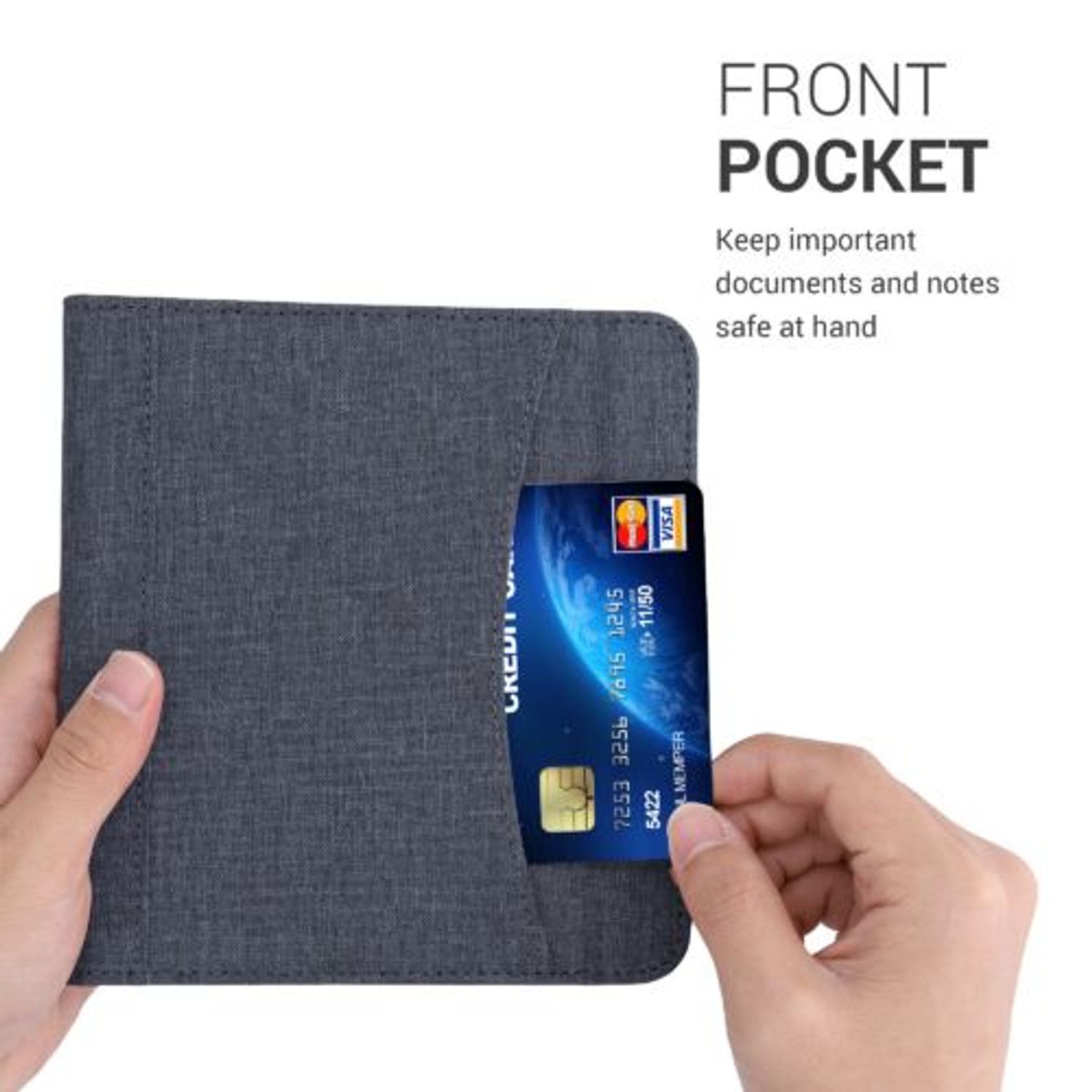 Husa pentru Kobo Libra H2O, Textil, Albastru, Kwmobile, 52977.17 fotografia produsului View 4 L