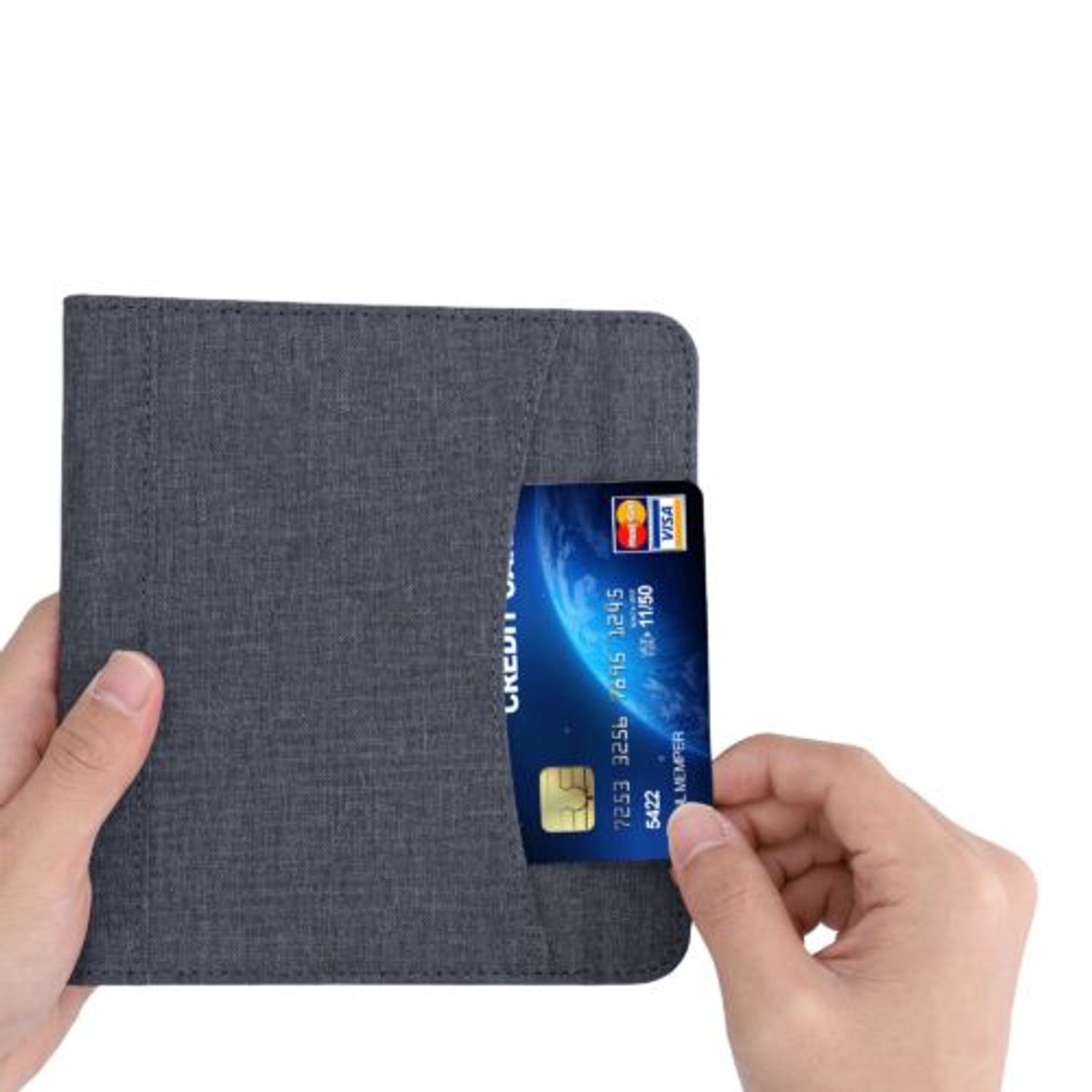 Husa pentru Kobo Libra H2O, Textil, Albastru, Kwmobile, 52977.17 fotografia produsului View 8 L