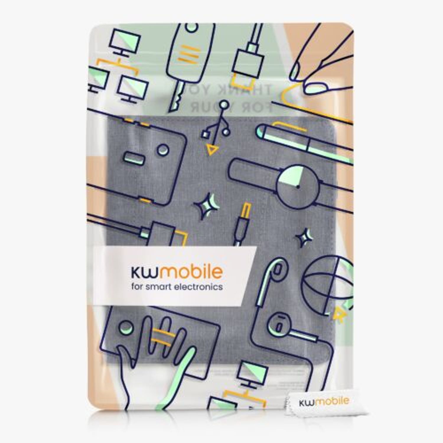 Husa pentru Kobo Libra H2O, Textil, Albastru, Kwmobile, 52977.17 fotografia produsului View 7 L