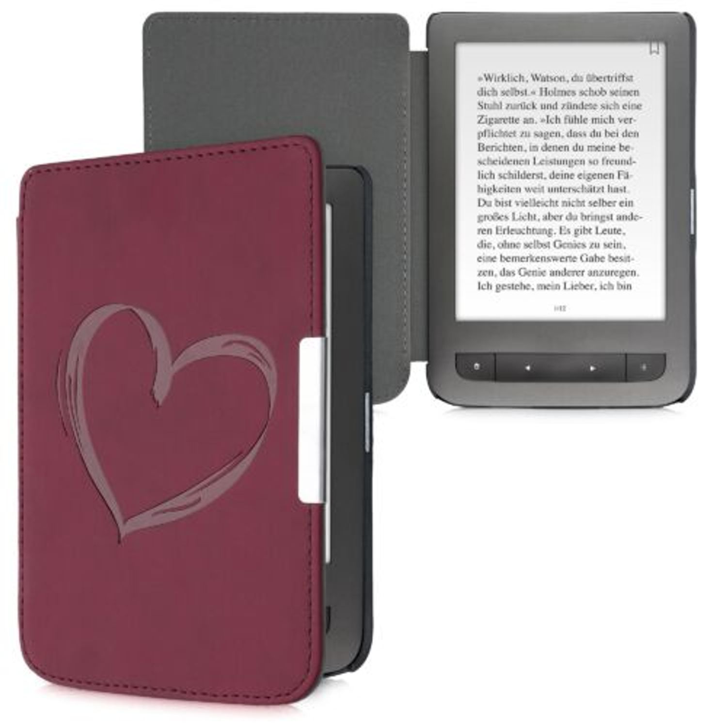 Husa pentru PocketBook Touch Lux 3/Basic Touch 2/Basic Lux, Piele ecologica, Violet, Kwmobile, 55747.01 fotografia produsului View 2 L