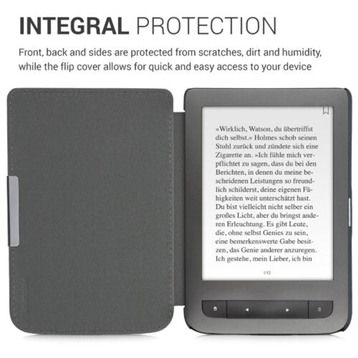 Husa pentru PocketBook Touch Lux 3/Basic Touch 2/Basic Lux, Piele ecologica, Violet, Kwmobile, 55747.01 fotografia produsului View 5 L