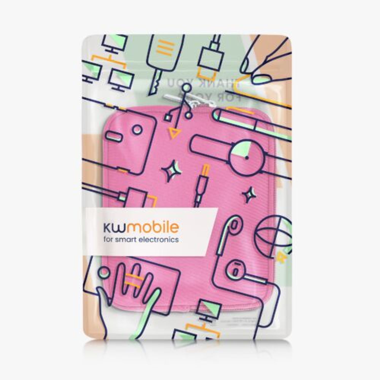Husa universala pentru eBook Reader de 7 inch, Kwmobile, Roz, Textil, 57397.77 fotografia produsului View 7 L