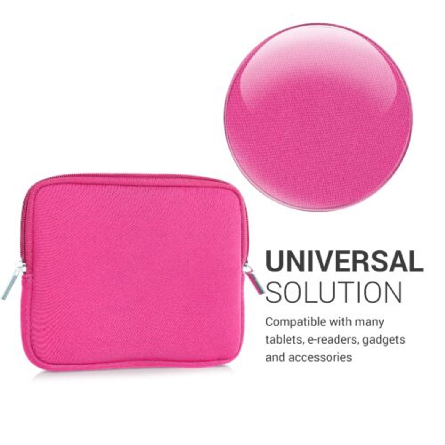 Husa universala pentru eBook Reader de 7 inch, Kwmobile, Roz, Textil, 57397.77 fotografia produsului View 5 L