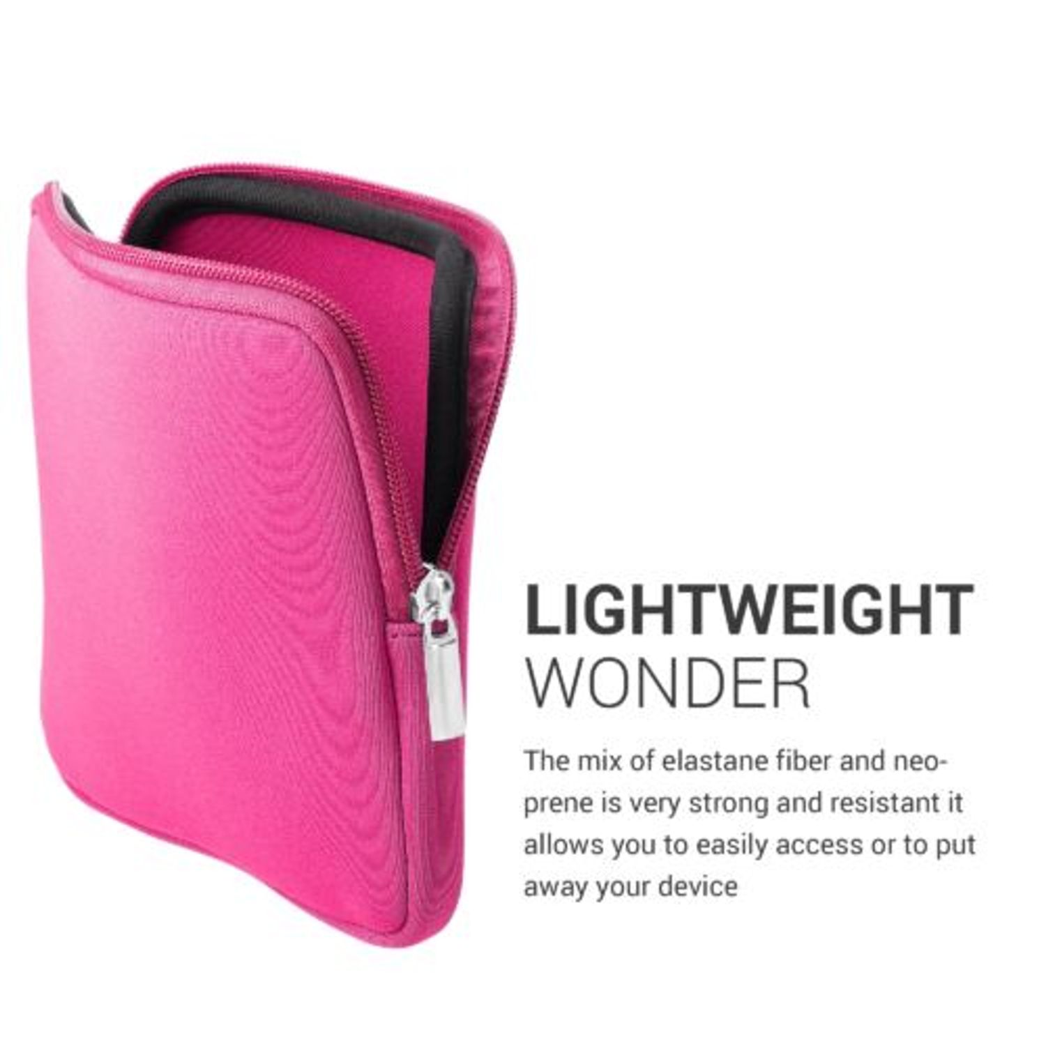 Husa universala pentru eBook Reader de 7 inch, Kwmobile, Roz, Textil, 57397.77 fotografia produsului View 4 L