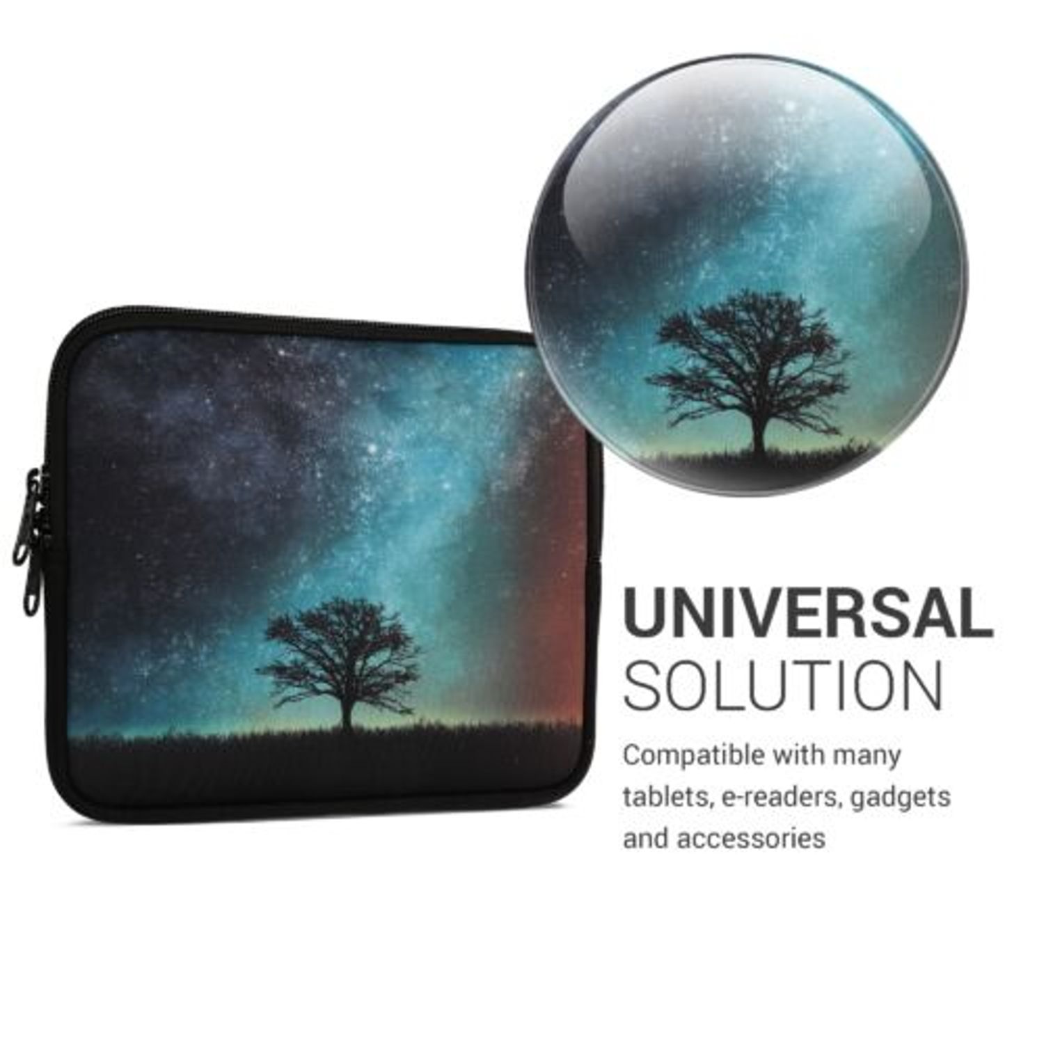 Husa universala pentru eBook Reader de 7 inch, Kwmobile, Multicolor, Textil, 59015.01 fotografia produsului View 5 L