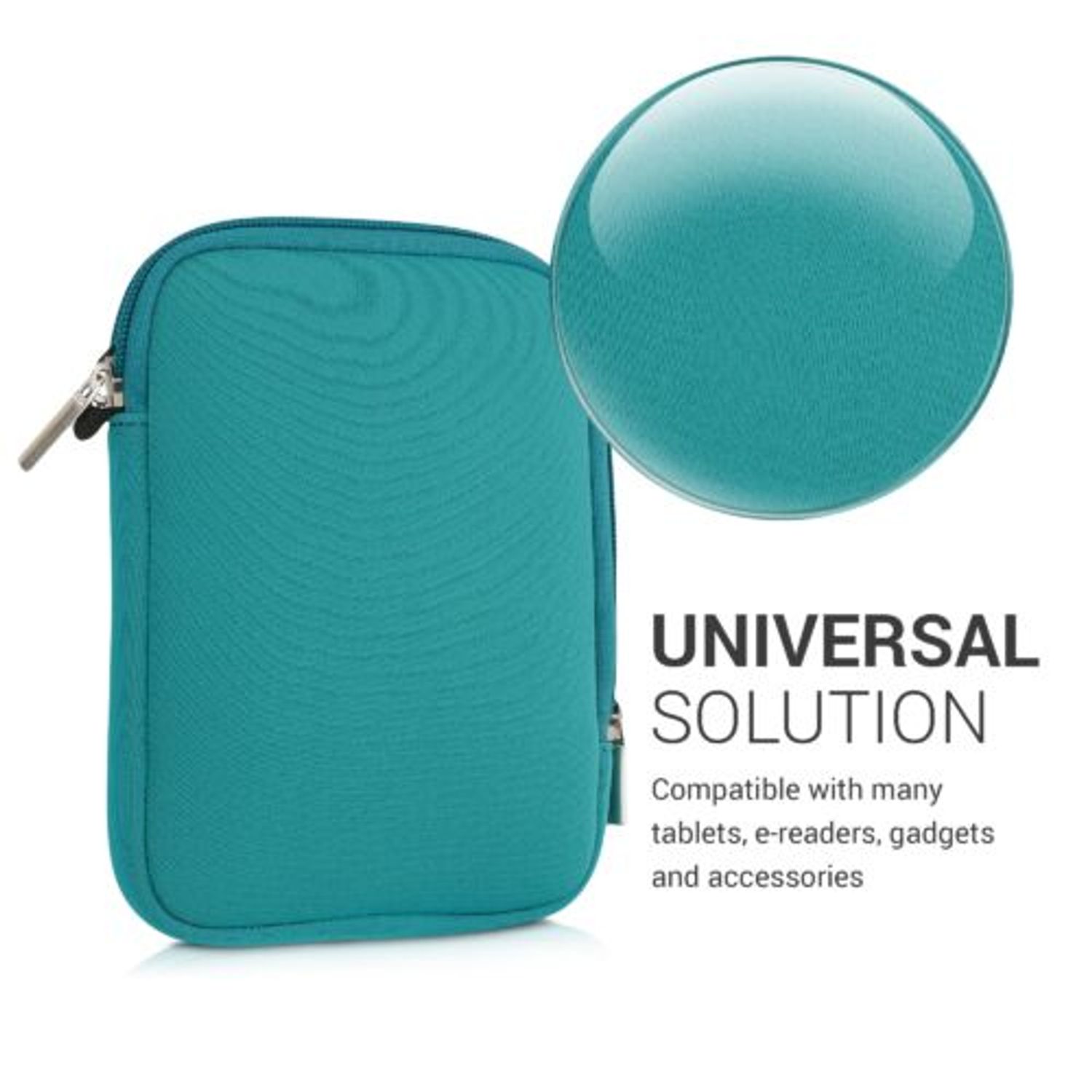 Husa universala pentru eBook Reader de 6 inch, Kwmobile, Verde, Textil, 50334.78 fotografia produsului View 5 L