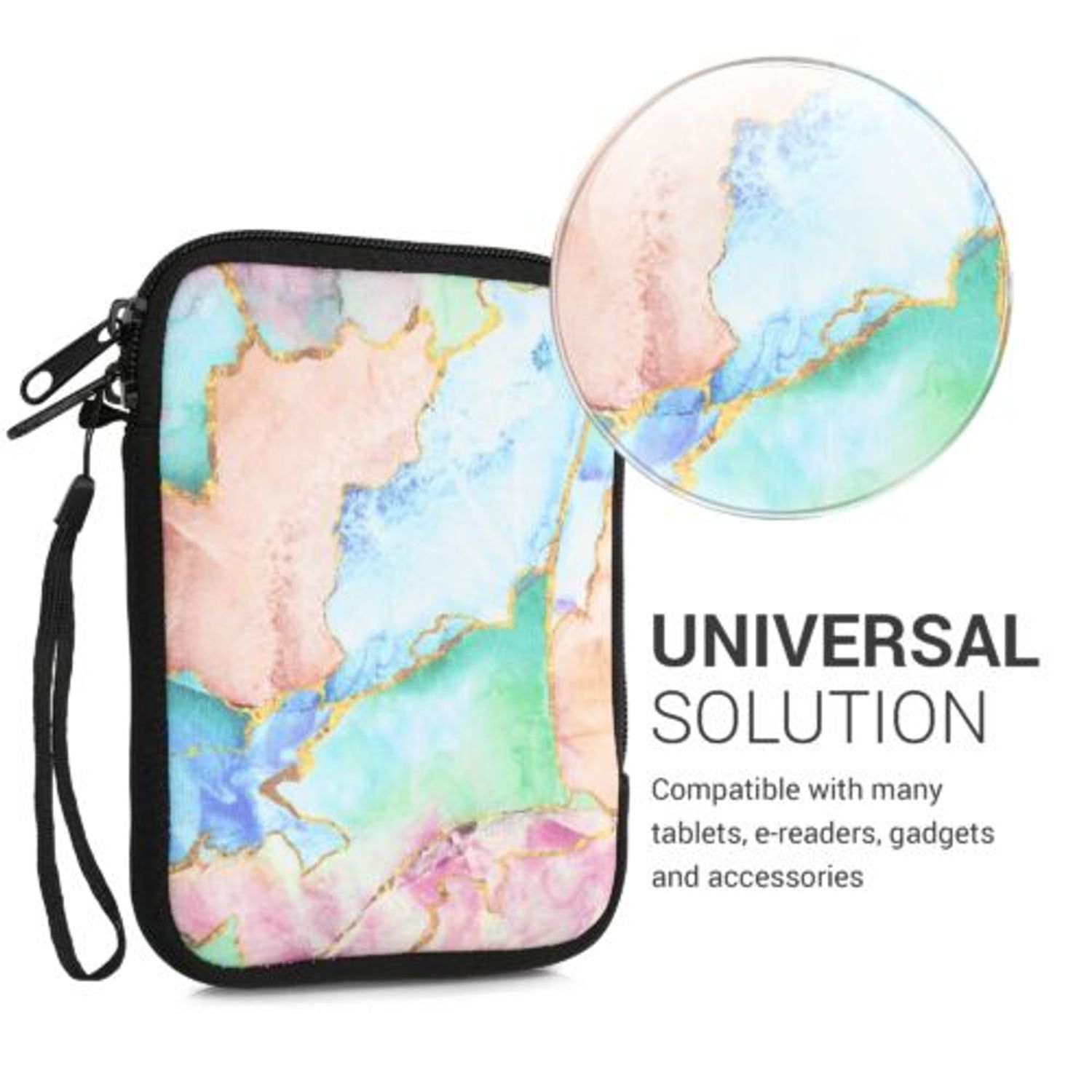 Husa universala pentru eBook Reader de 6 inch, Kwmobile, Multicolor, Textil, 50335.15 fotografia produsului View 5 L