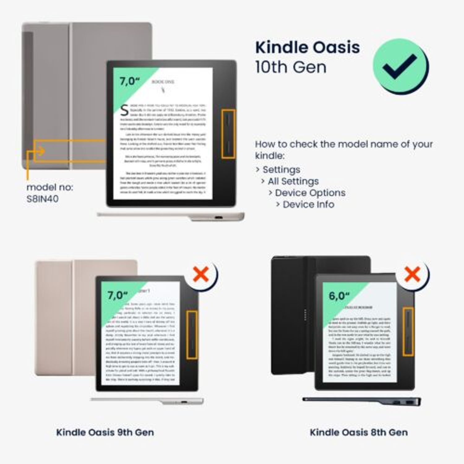 Husa pentru Amazon Kindle Oasis 10, Kwmobile, Gri, Piele ecologica, 59391.02 fotografia produsului View 6 L
