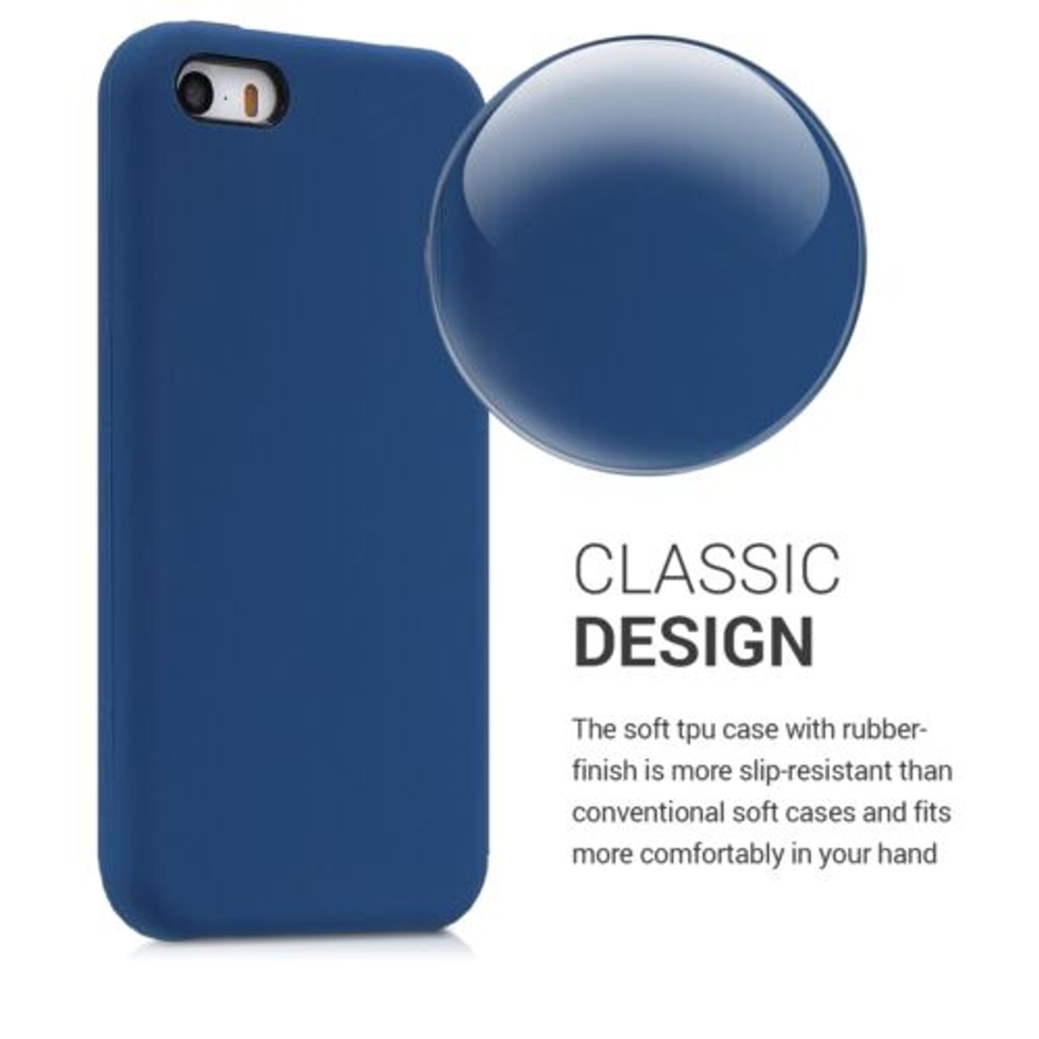 Husa pentru Apple iPhone 5/iPhone 5s/iPhone SE, Silicon, Albastru, 42766.17 fotografia produsului View 4 L