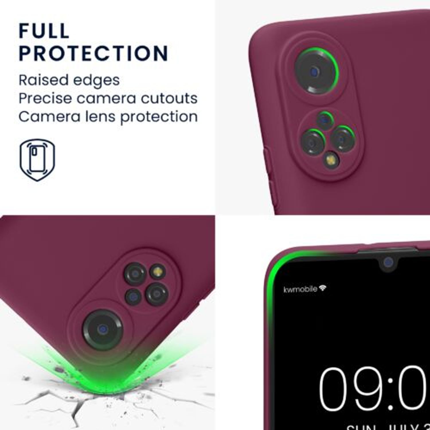 Husa Kwmobile pentru Honor X7, Silicon, Violet, 58420.187 fotografia produsului View 3 L