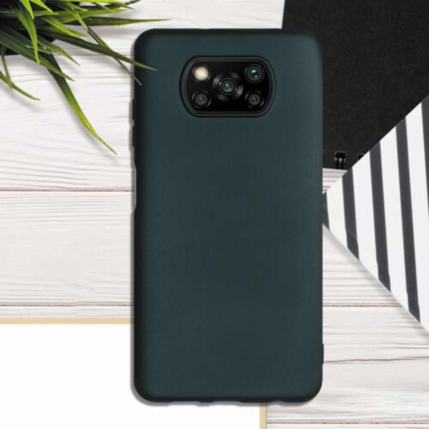 Husa pentru Xiaomi Poco X3 (NFC), Silicon, Verde, 53483.14 fotografia produsului View 3 L