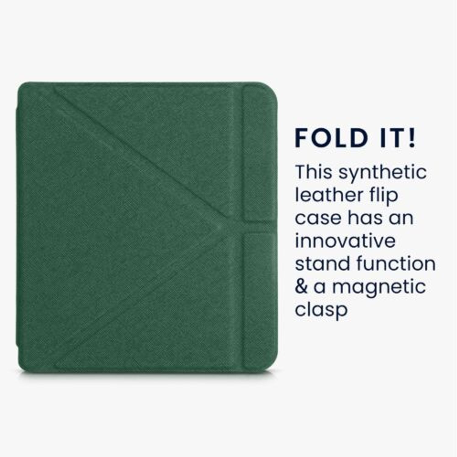Husa pentru Kobo Libra 2, Kwmobile, Verde, Piele ecologica, 56576.80 fotografia produsului View 3 L