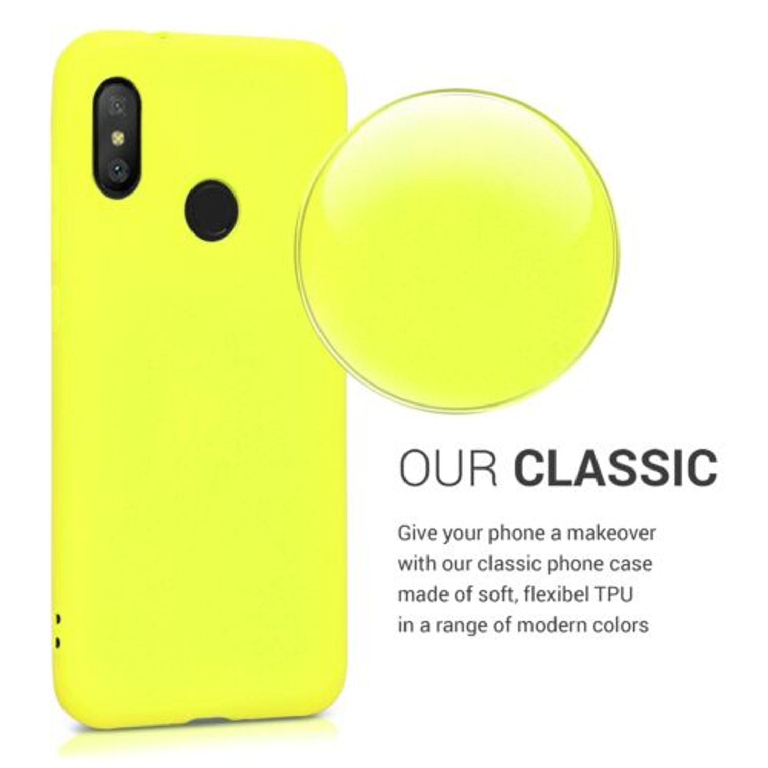 Husa pentru Xiaomi Mi A2 Lite/Redmi 6 Pro, Silicon, Galben, 45617.149 fotografia produsului View 4 L